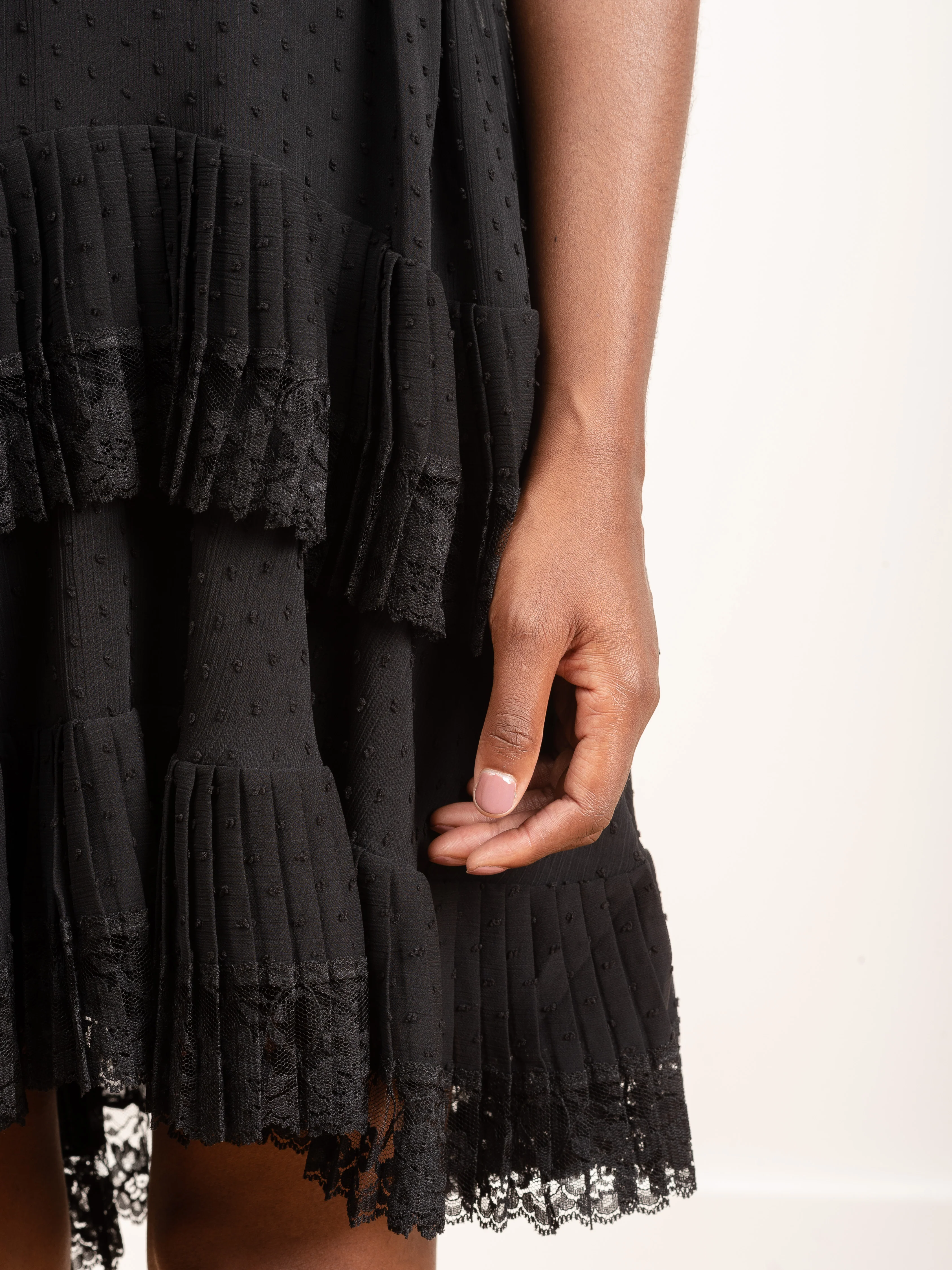 espionage pleat frill mini - black - Image 5