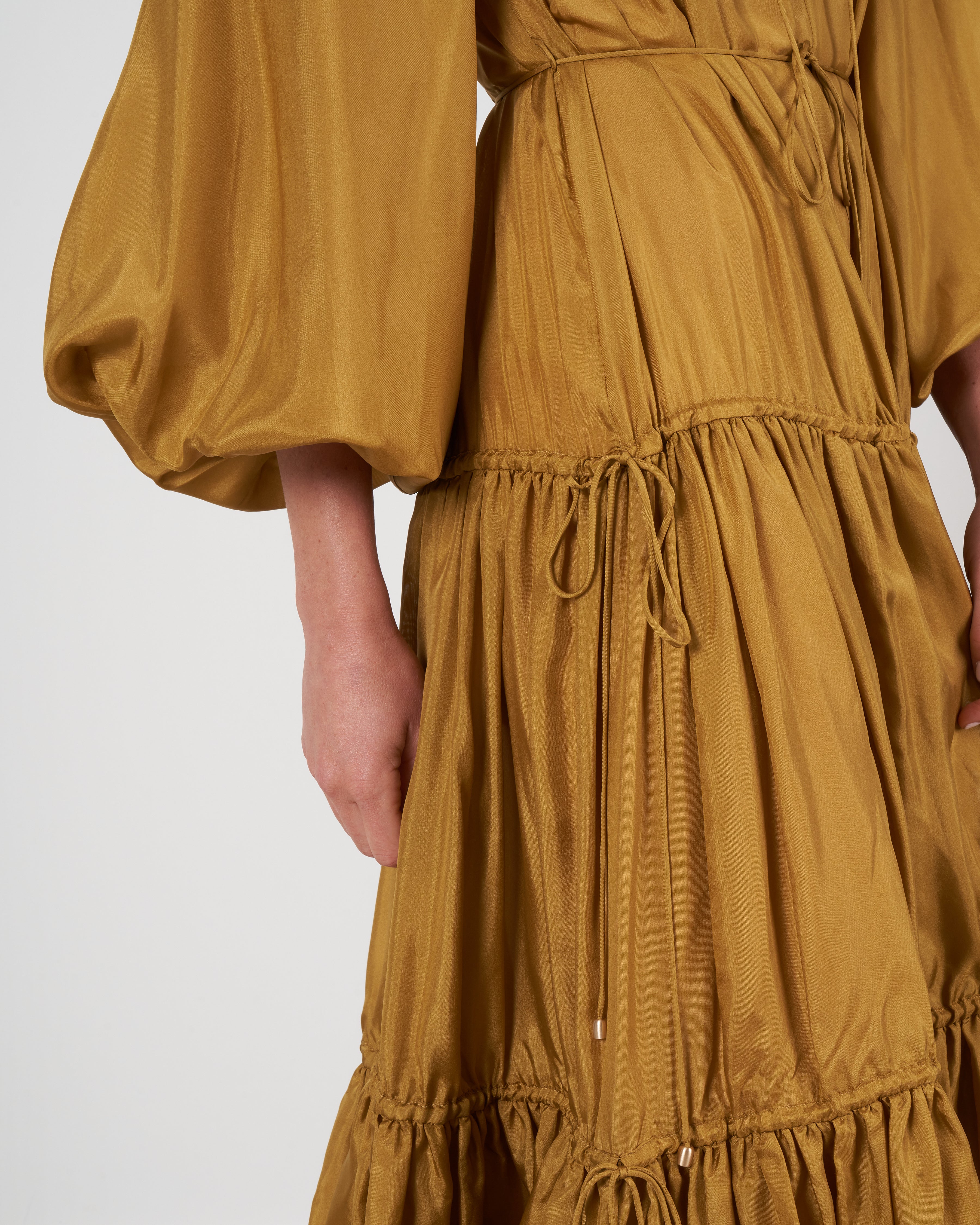 estelle tiered midi dress - olive olv - Image 4