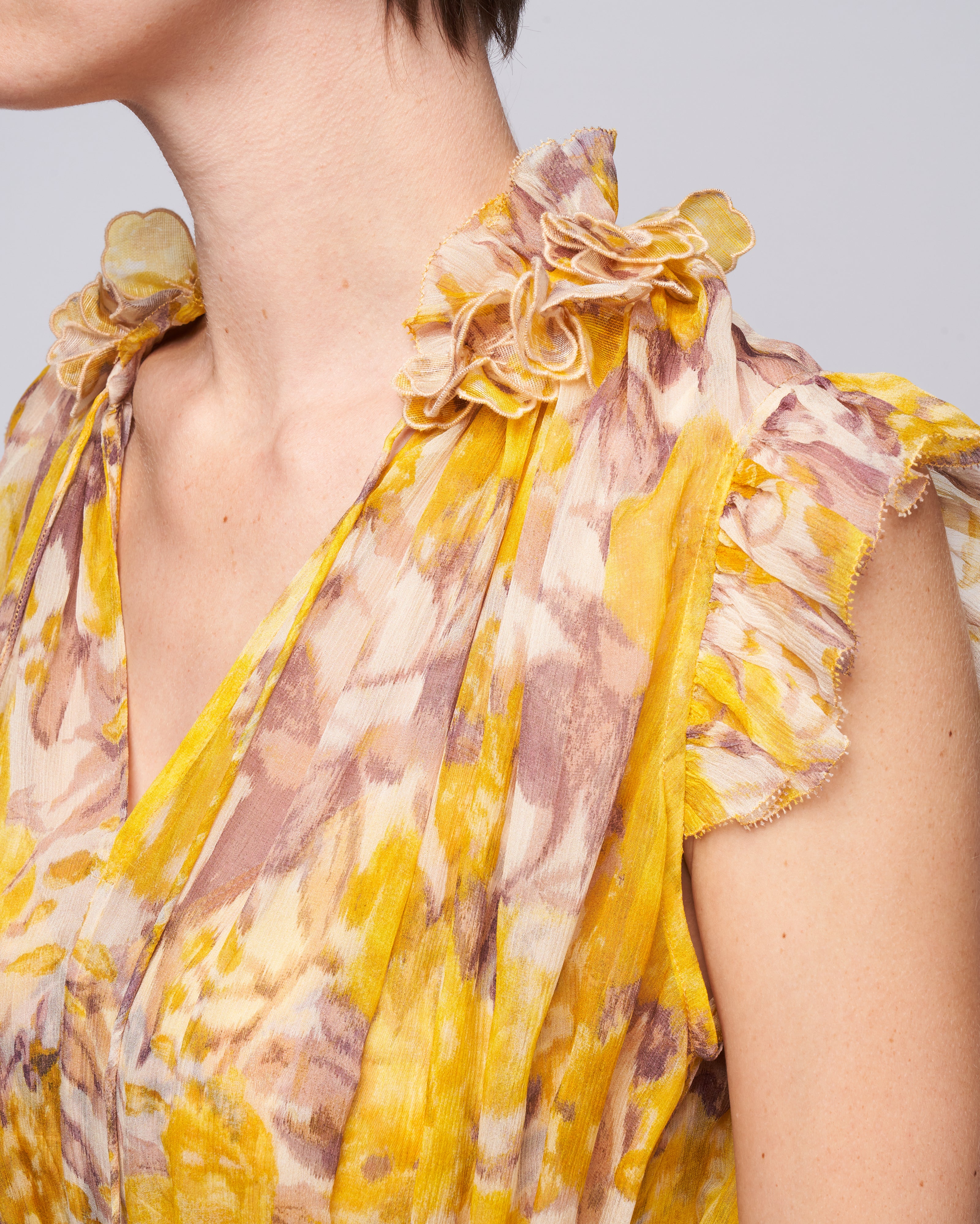 high tide flutter dress - yellow ikat floral - Image 5