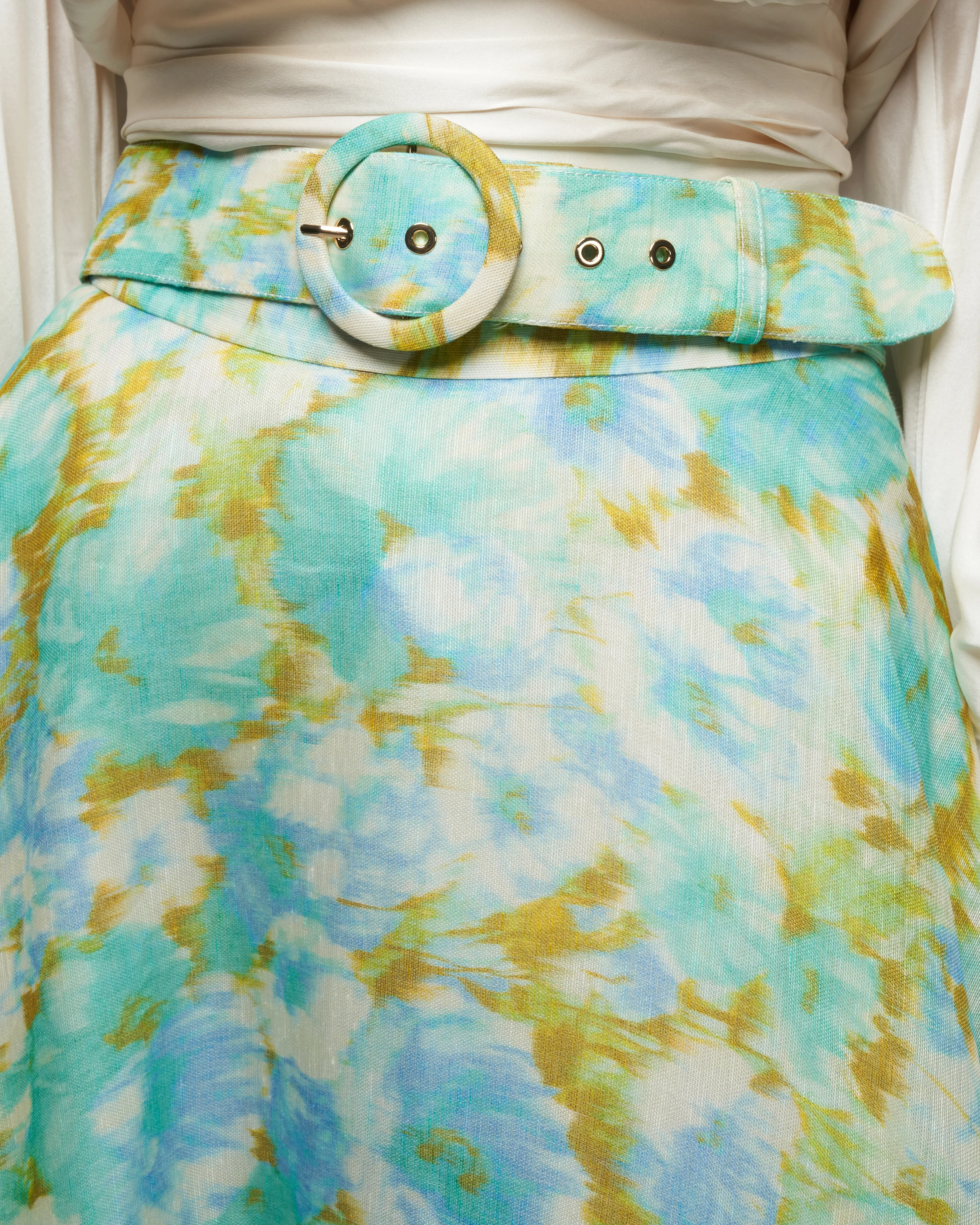high tide ikat maxi skirt - aqua ikat floral - Image 5