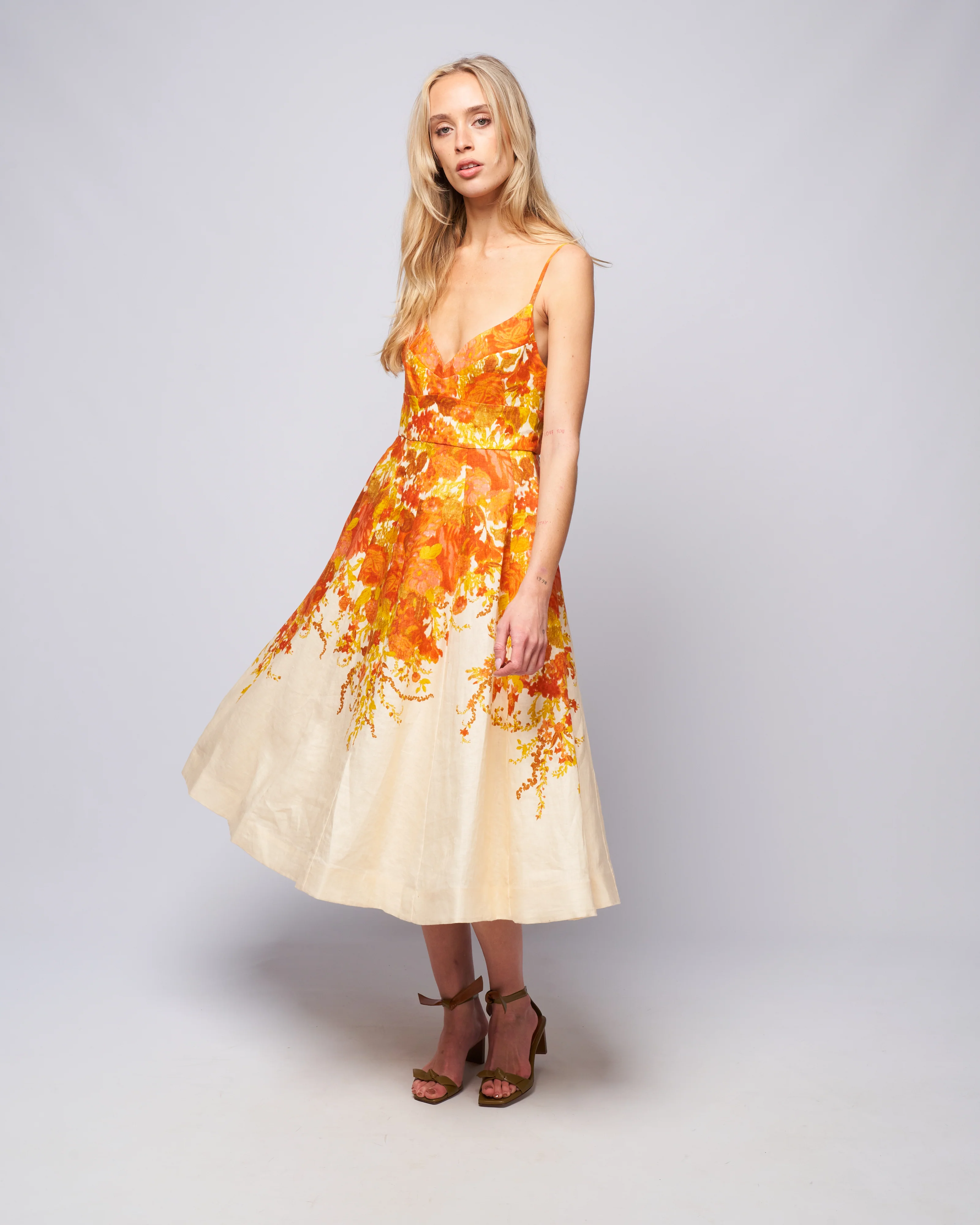 high tide picnic dress - citrus ikat floral - Image 2