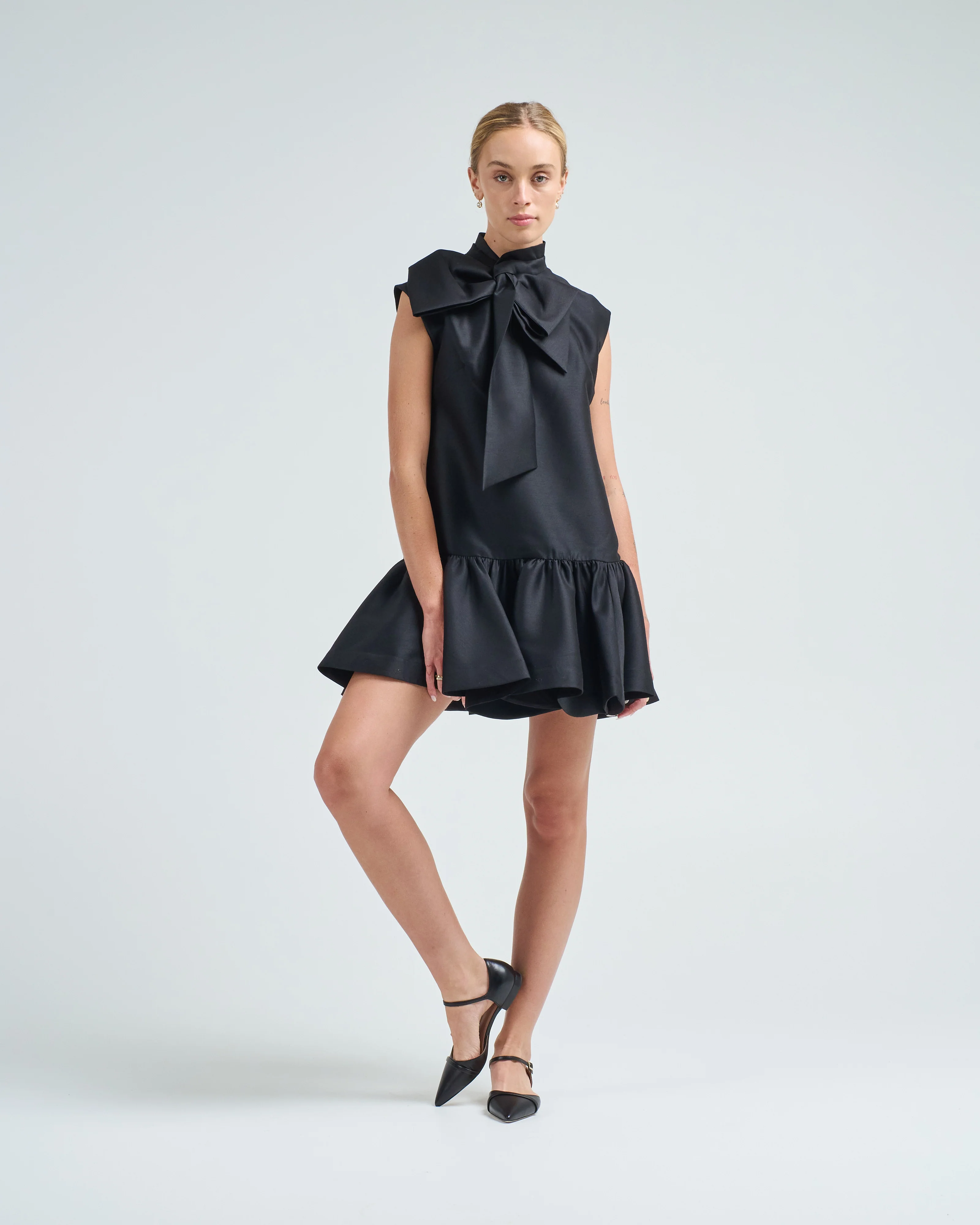hypnotic bow mini dress