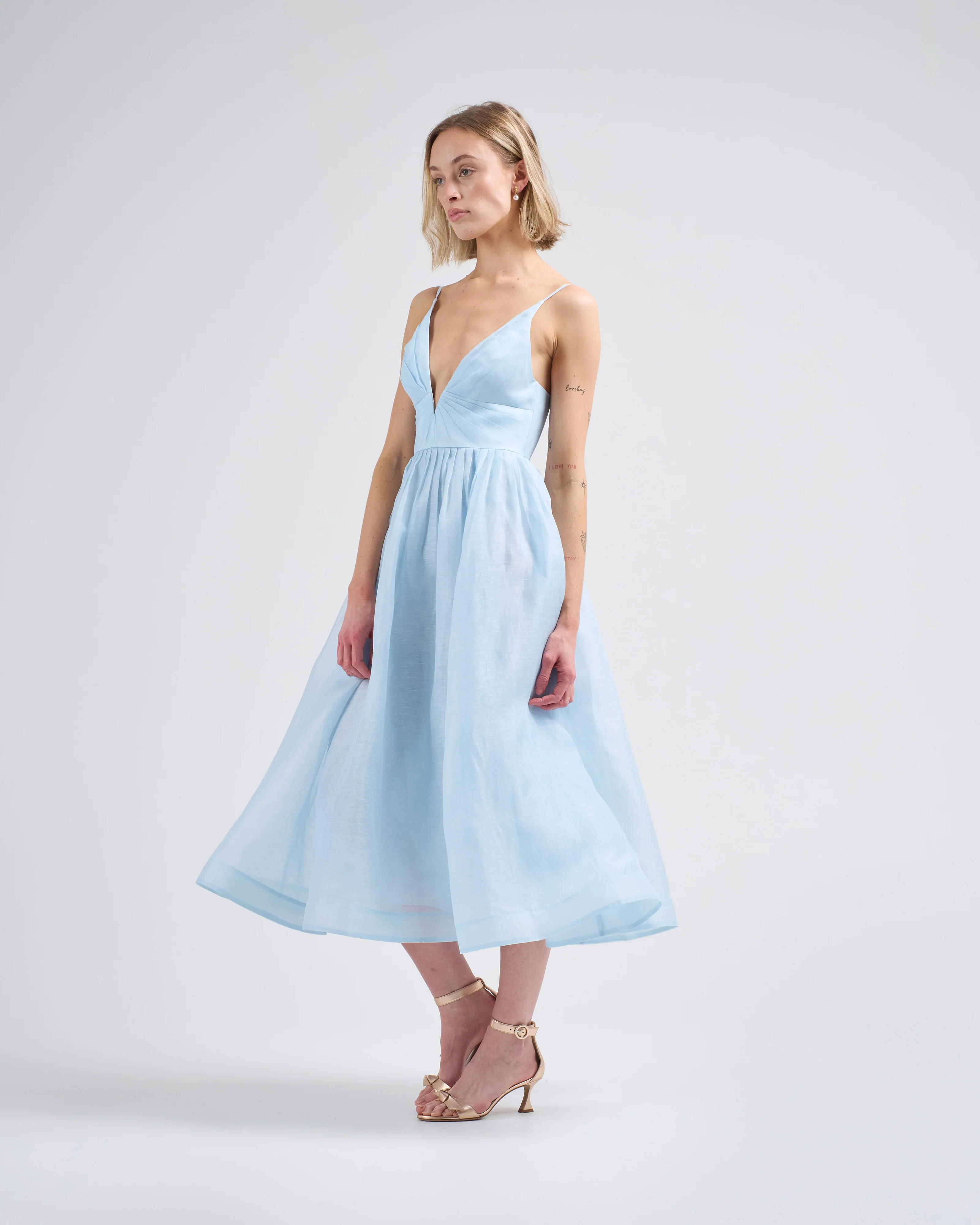 illuminate v neck midi dress - Image 2