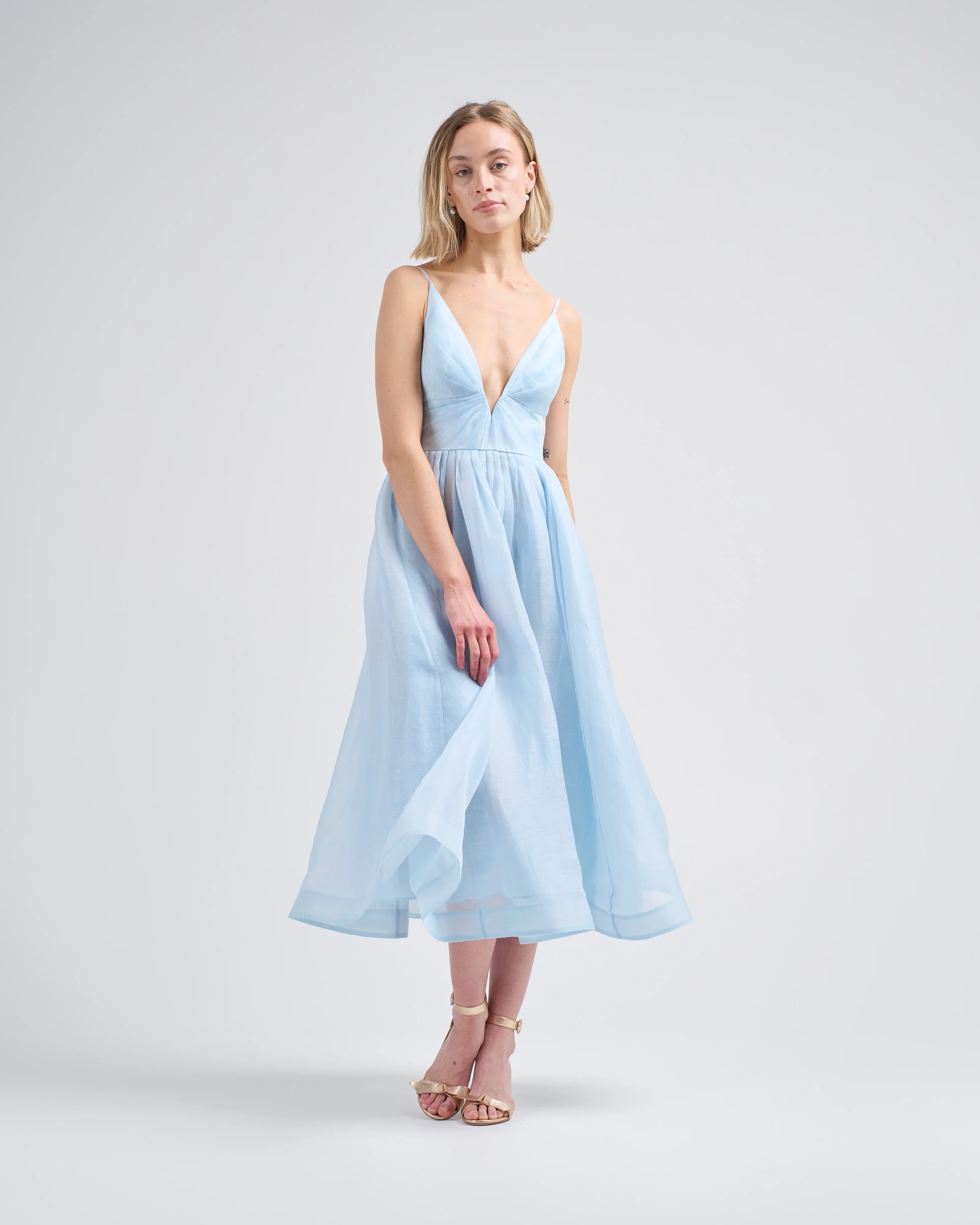 illuminate v neck midi dress - Image 3