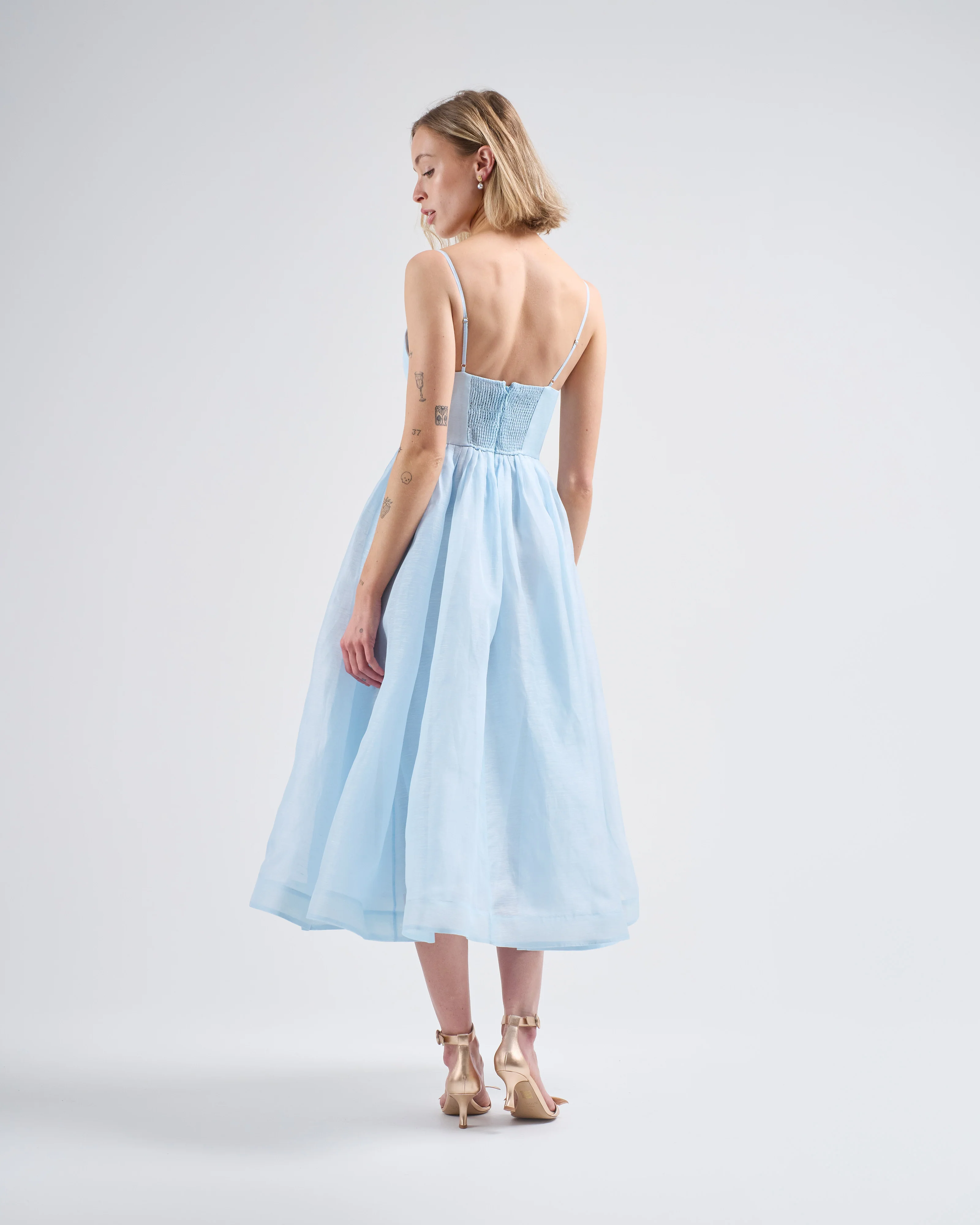 illuminate v neck midi dress - Image 4