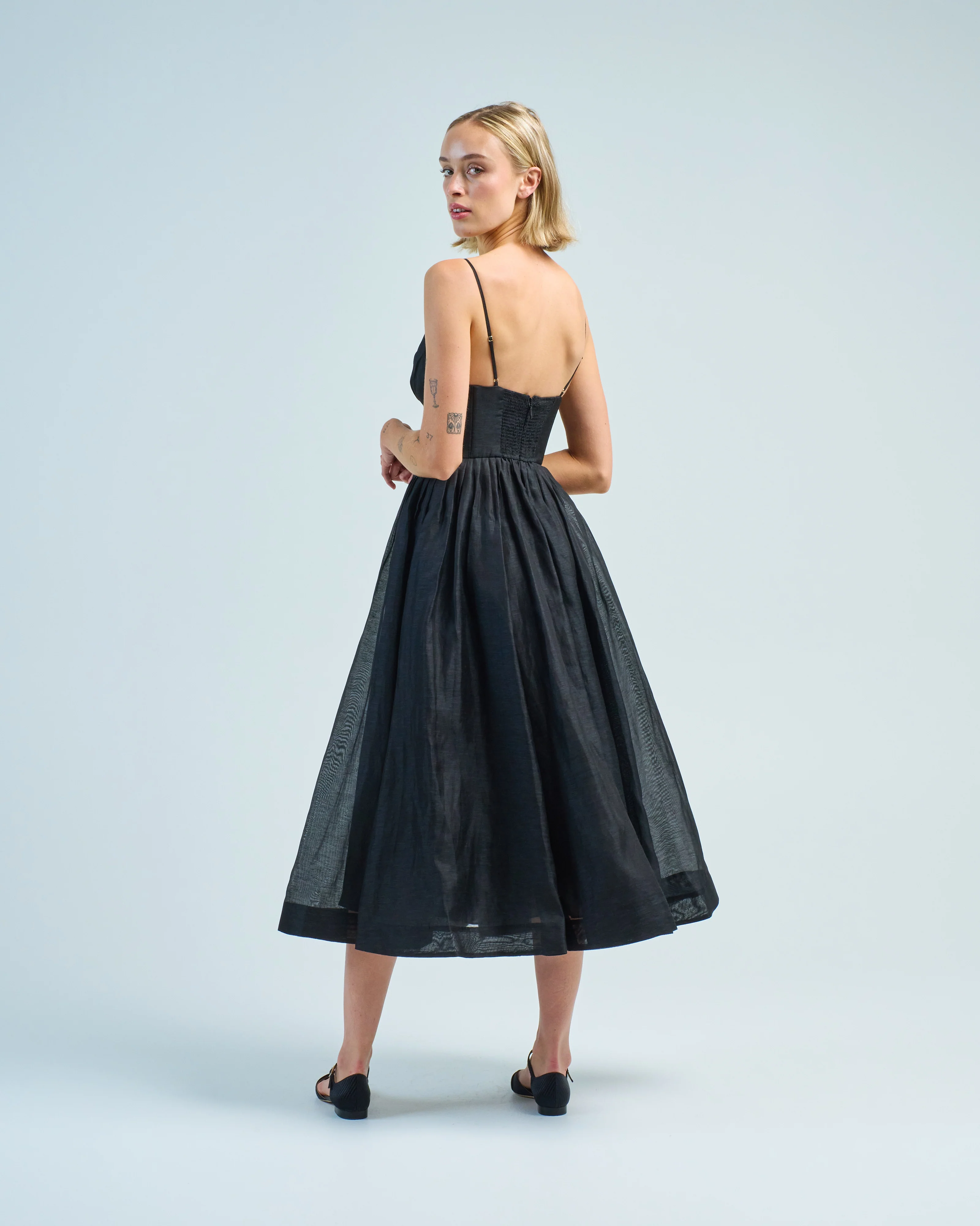 illustration v neck midi dress - Image 2