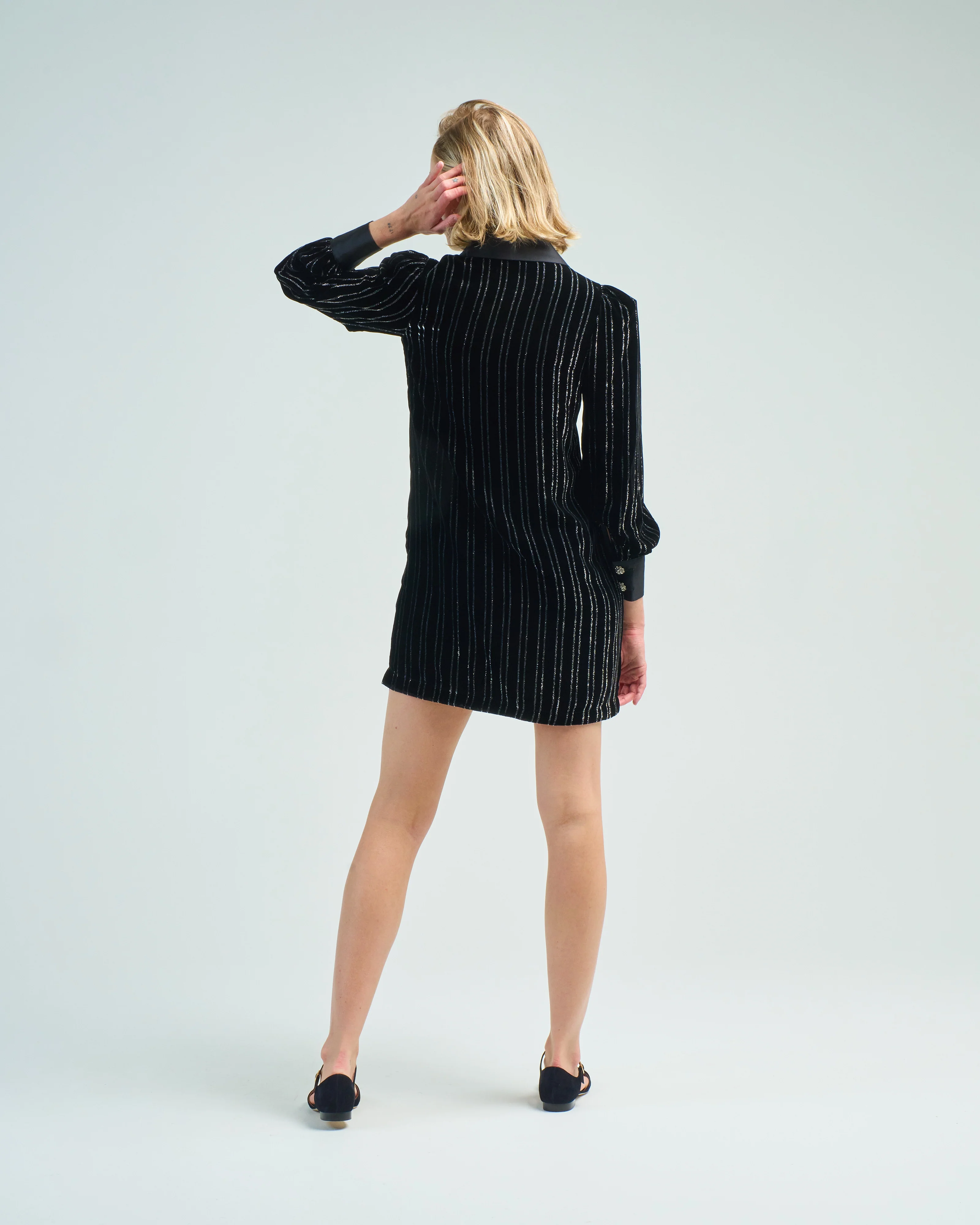 illustration velvet mini dress - Image 5