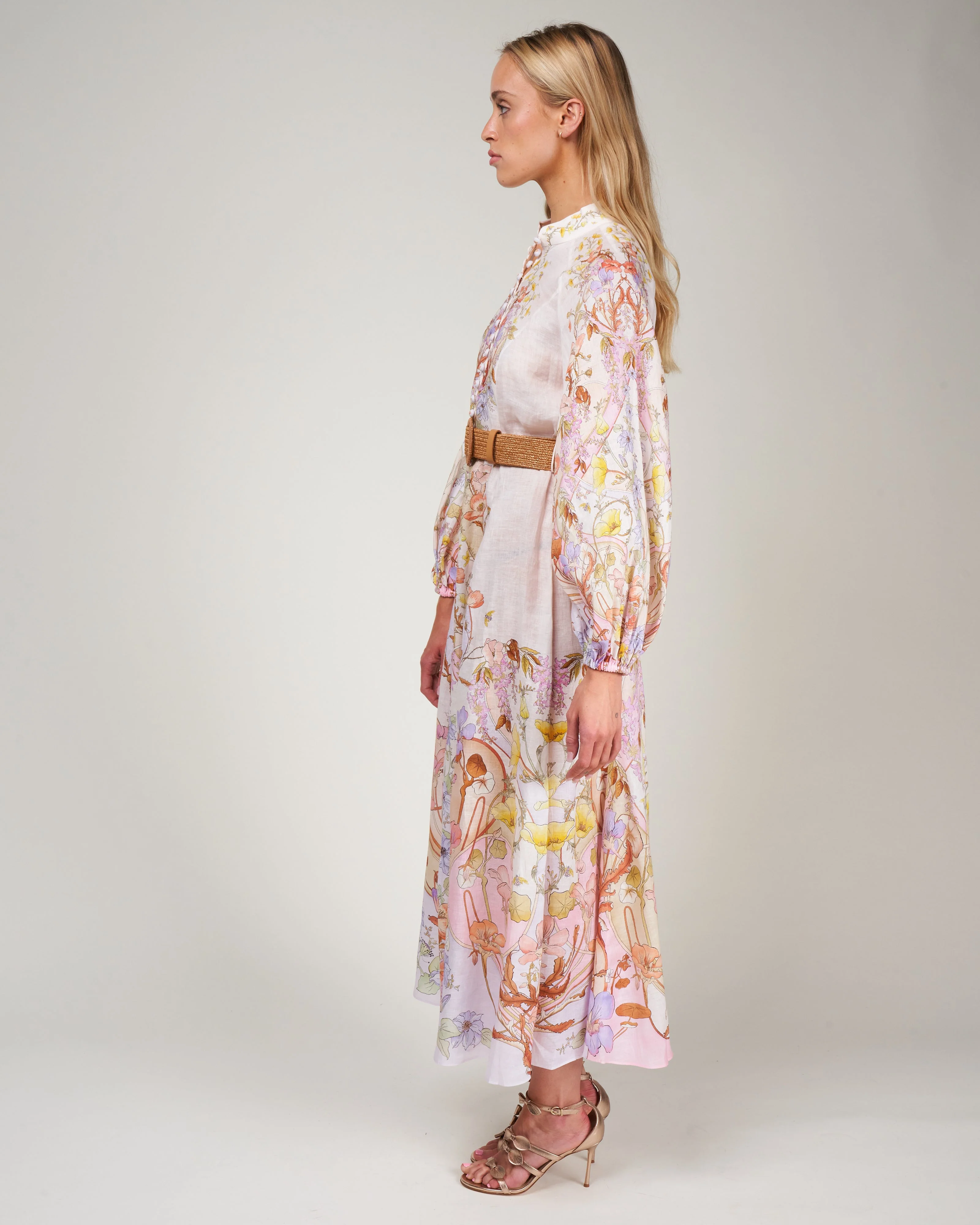 jeannie billow long dress - floral swirl - Image 2