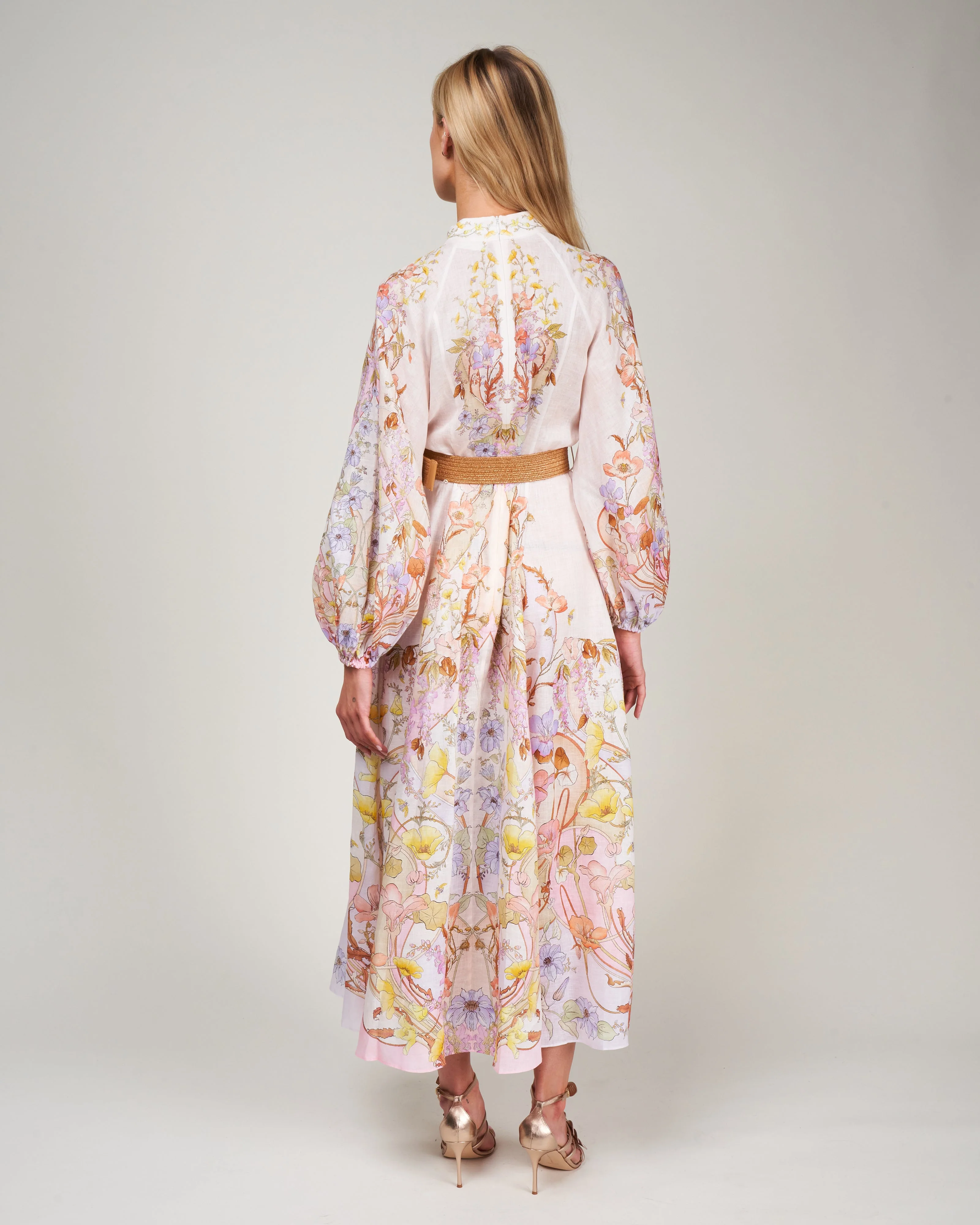 jeannie billow long dress - floral swirl - Image 3