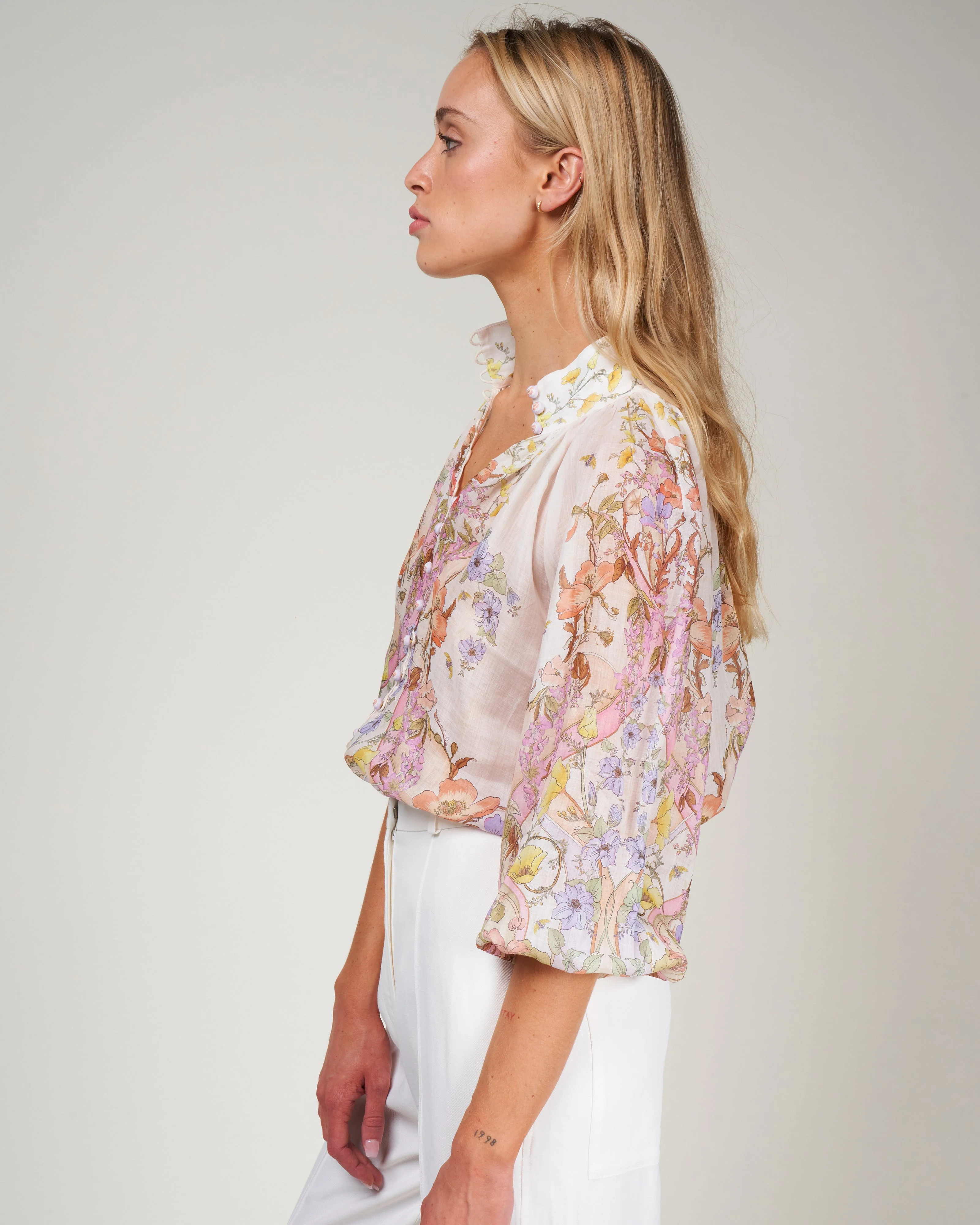 jeannie bracelet billow blouse - floral swirl - Image 3