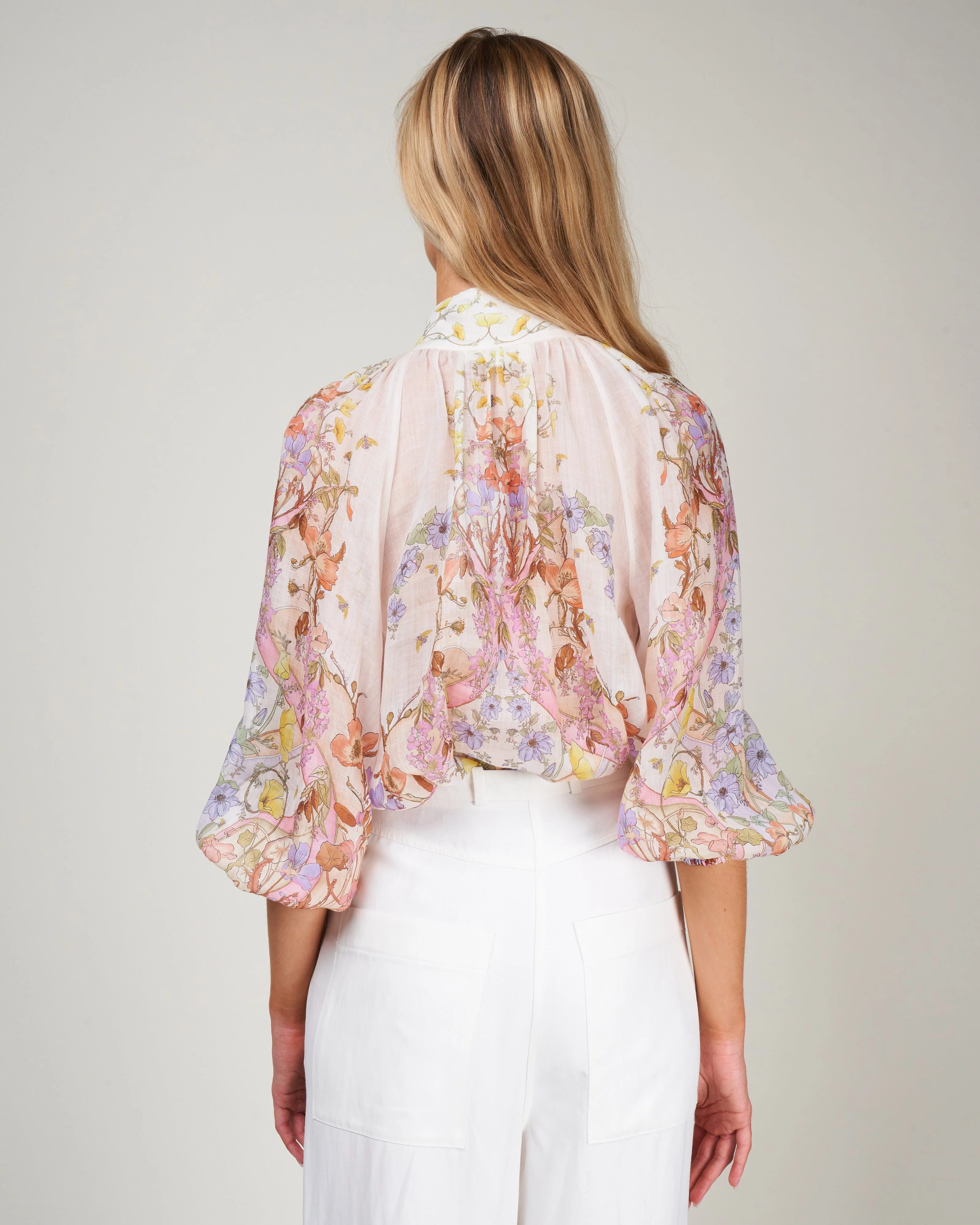 jeannie bracelet billow blouse - floral swirl - Image 4