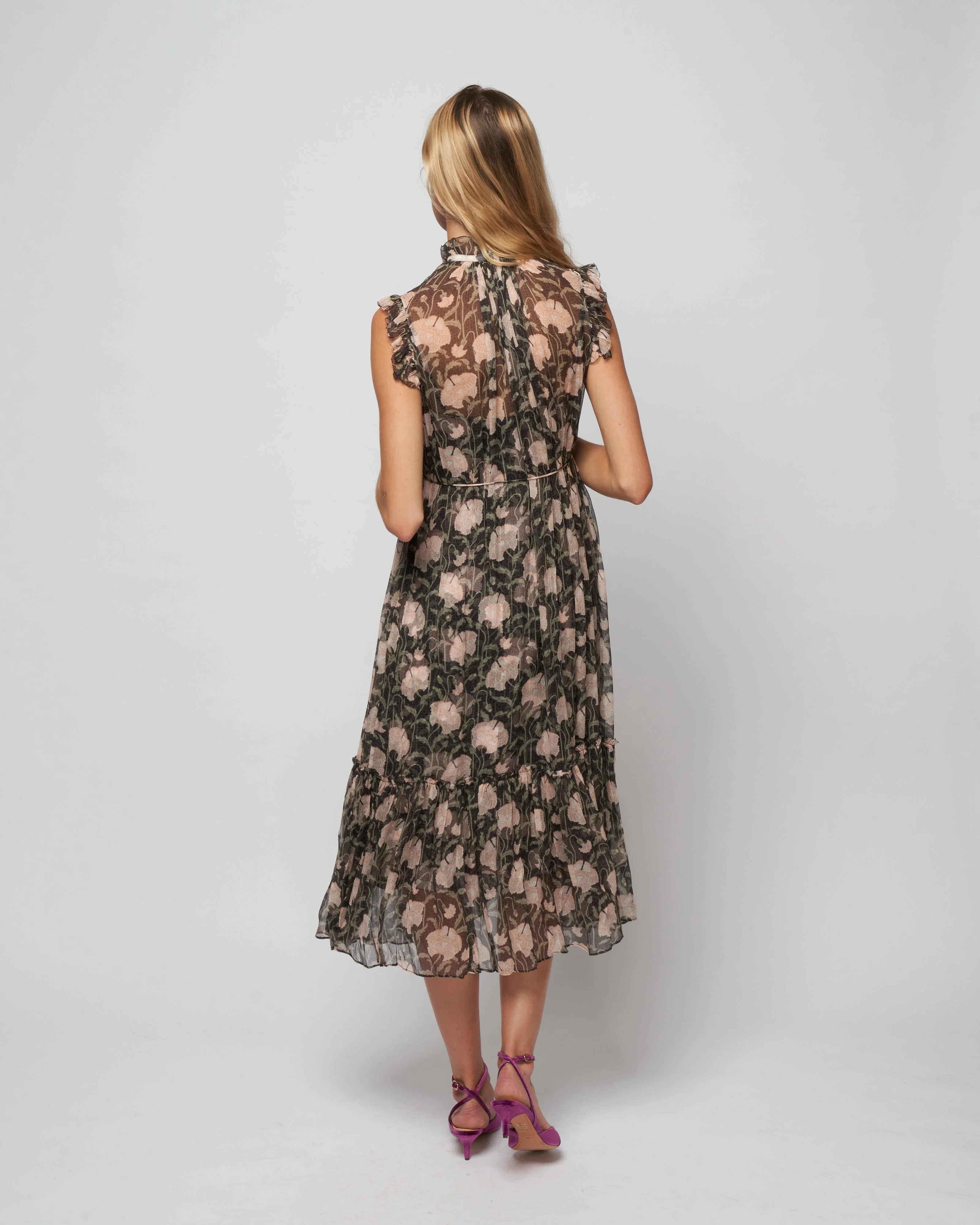 kaleidoscope flutter dress - charcoal poppy - Image 4