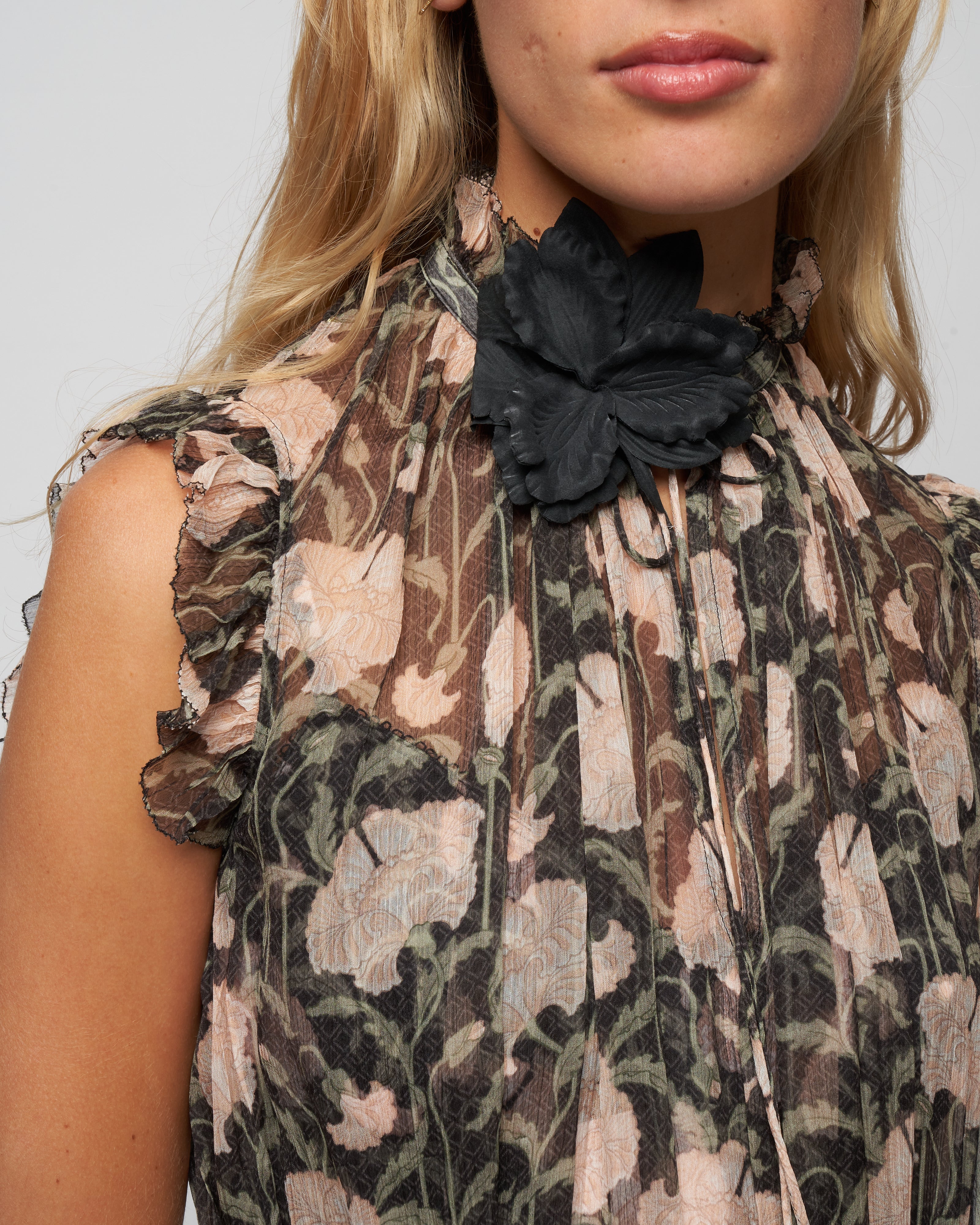 kaleidoscope flutter dress - charcoal poppy - Image 5
