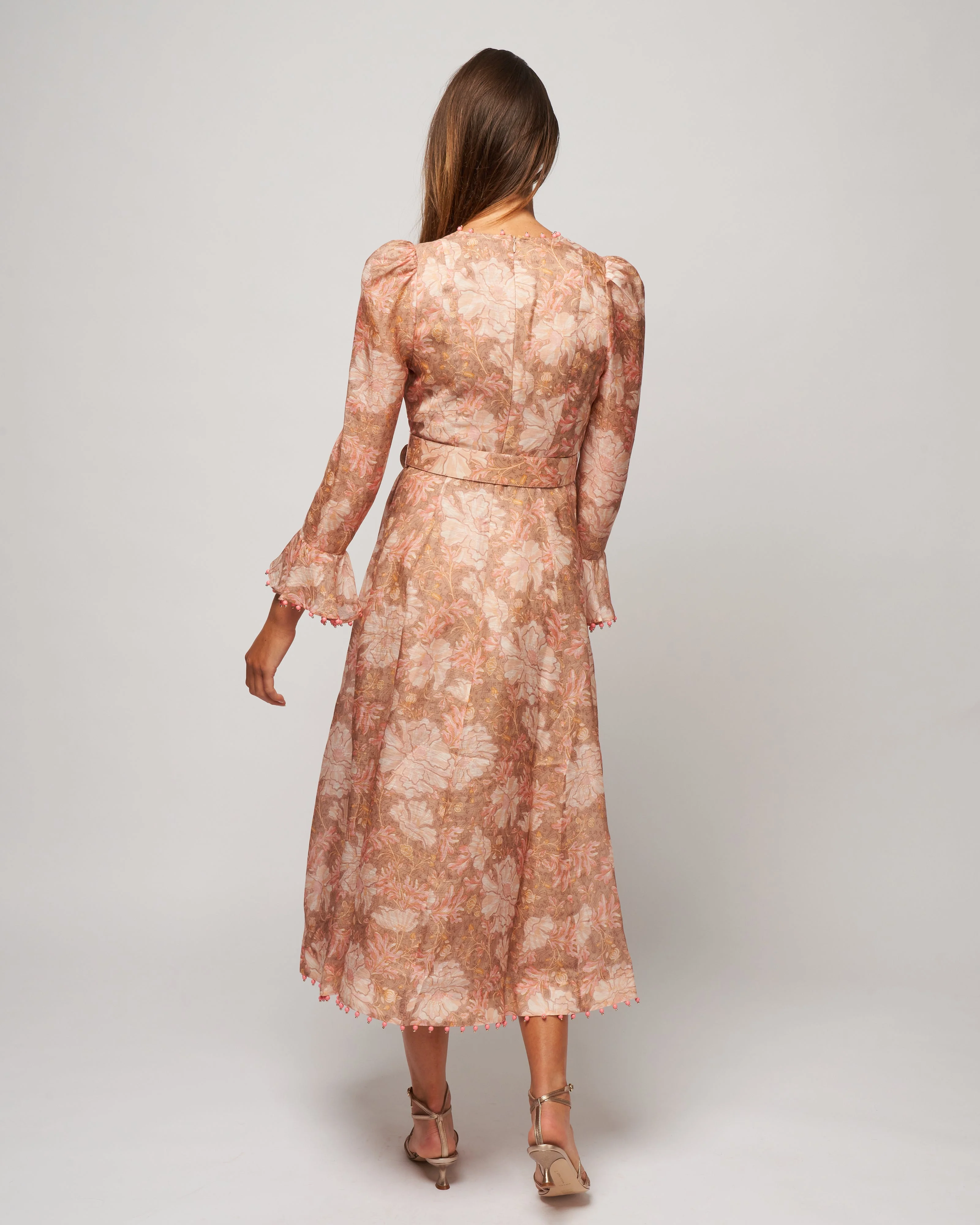 kaleidoscope midi dress - pink floral - Image 3