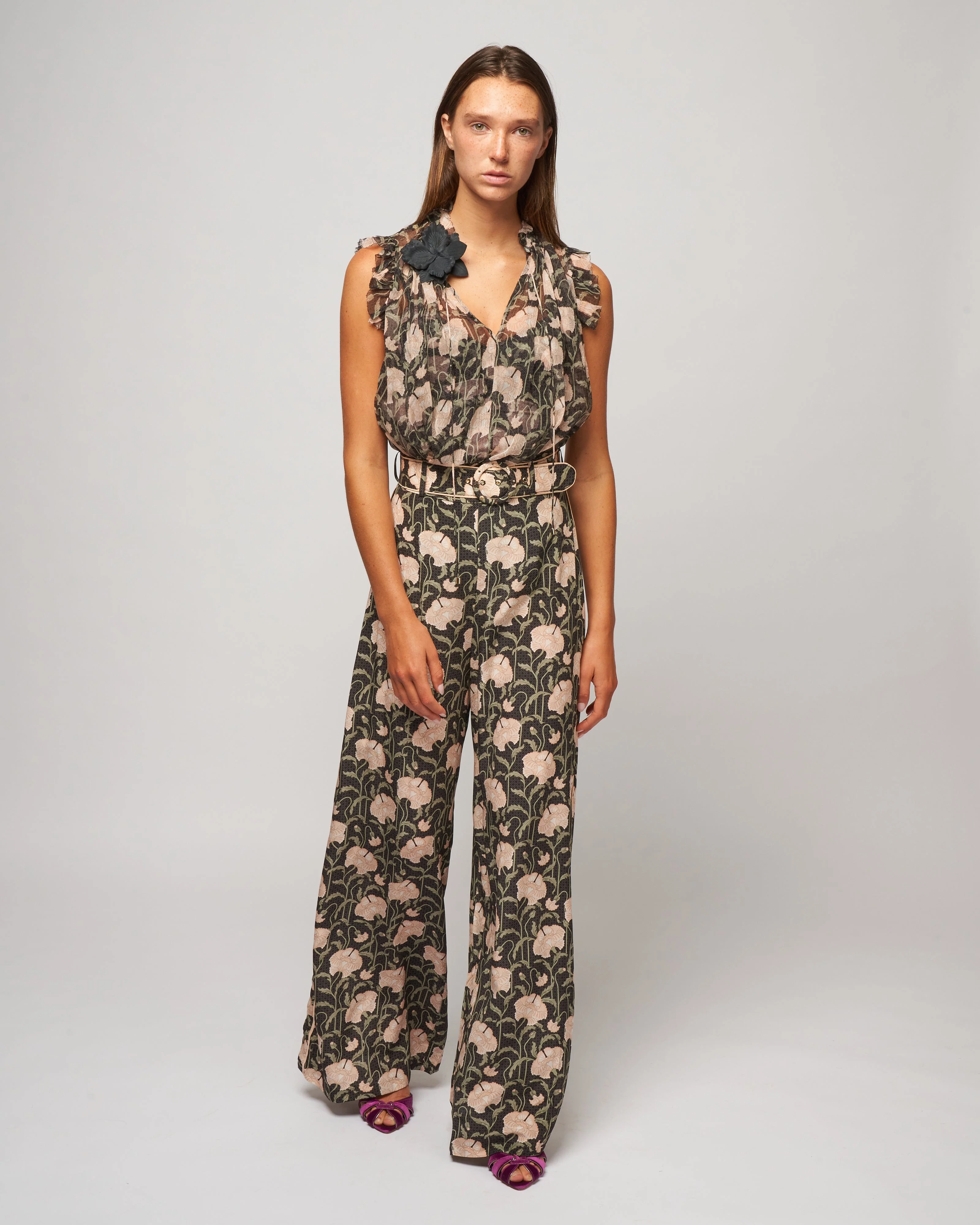 kaleidoscope trouser - charcoal poppy - Image 2