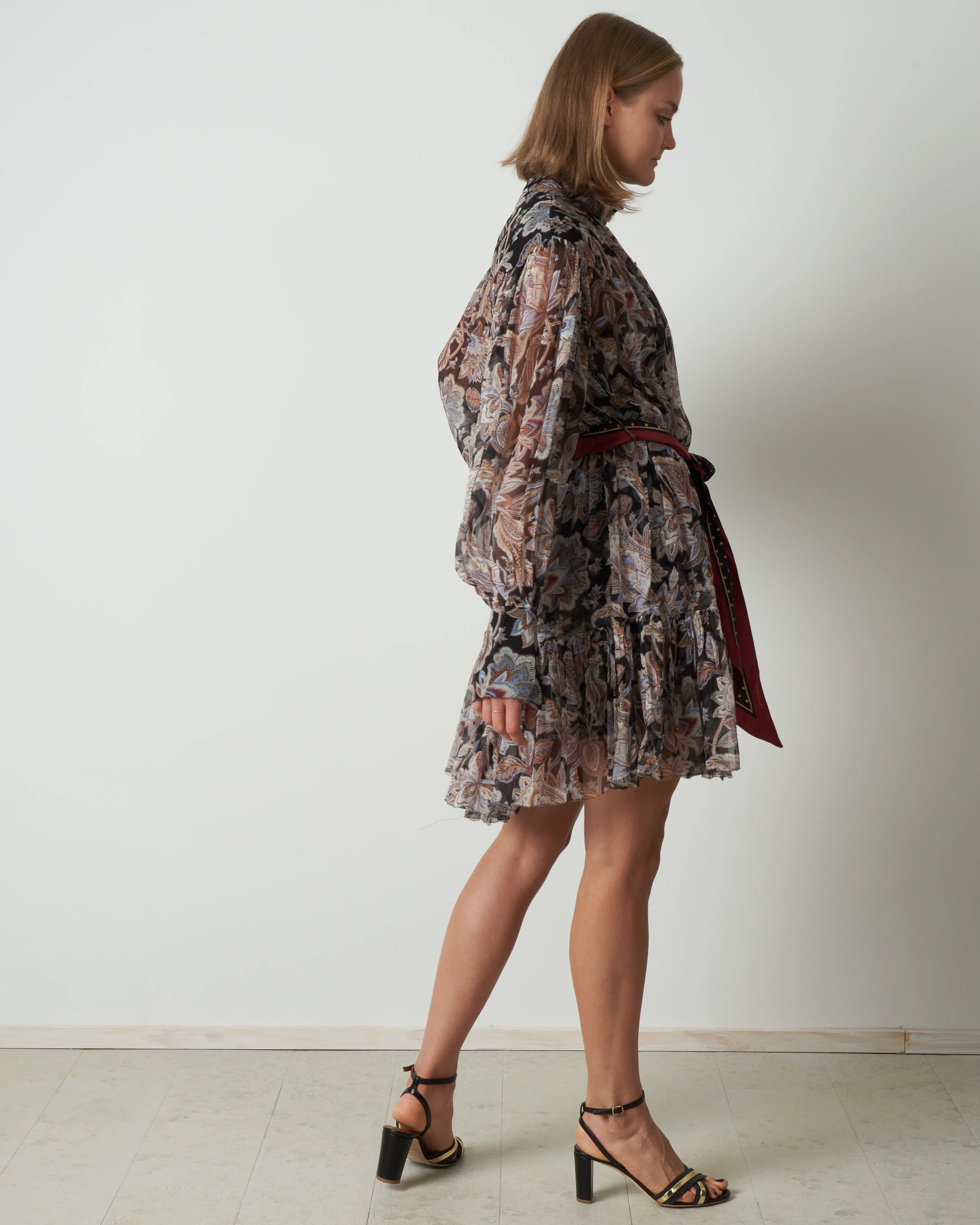 ladybeetle lantern mini dress - black jacobean - Image 3