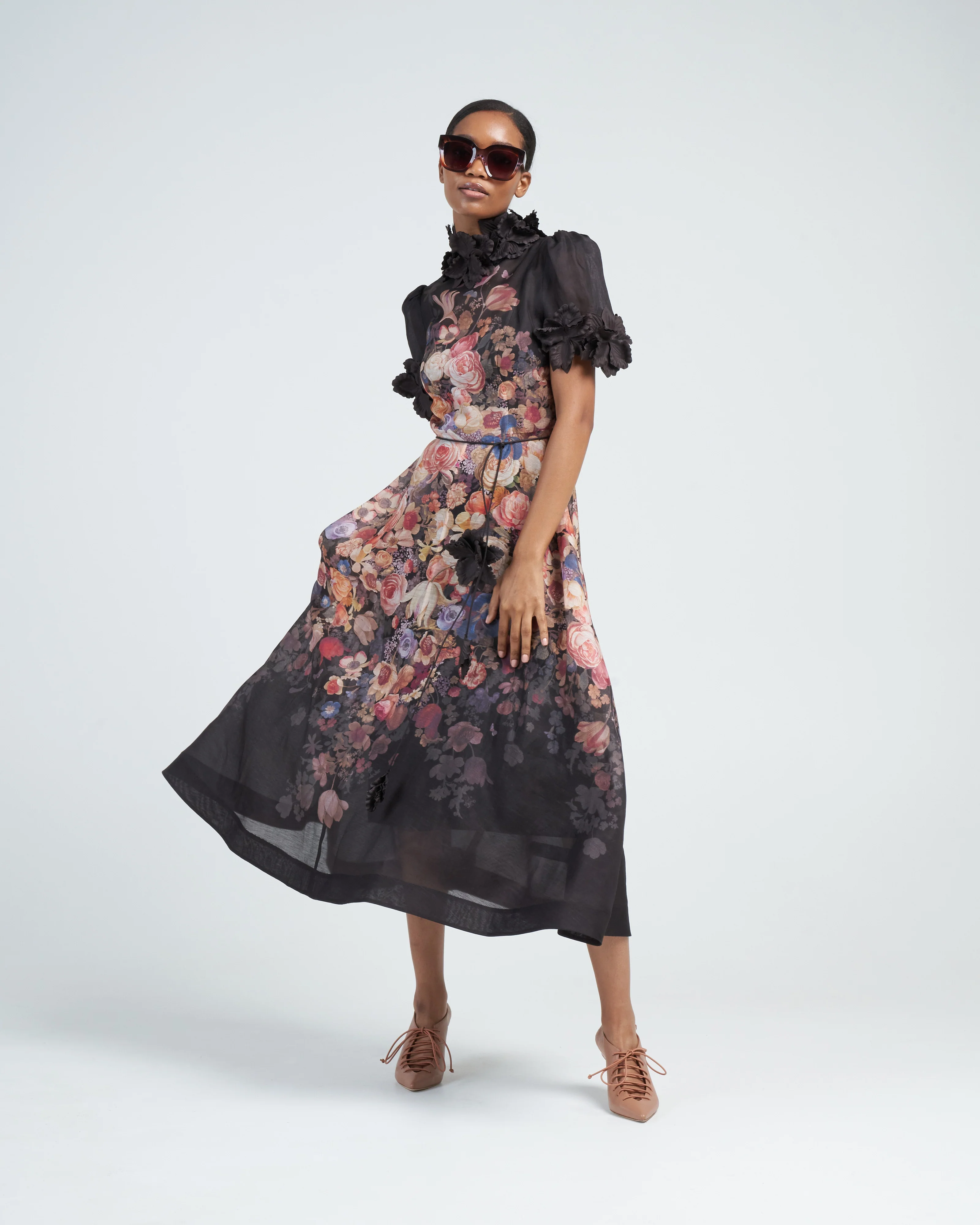 luminosity liftoff flower midi - morisot black print - Image 2