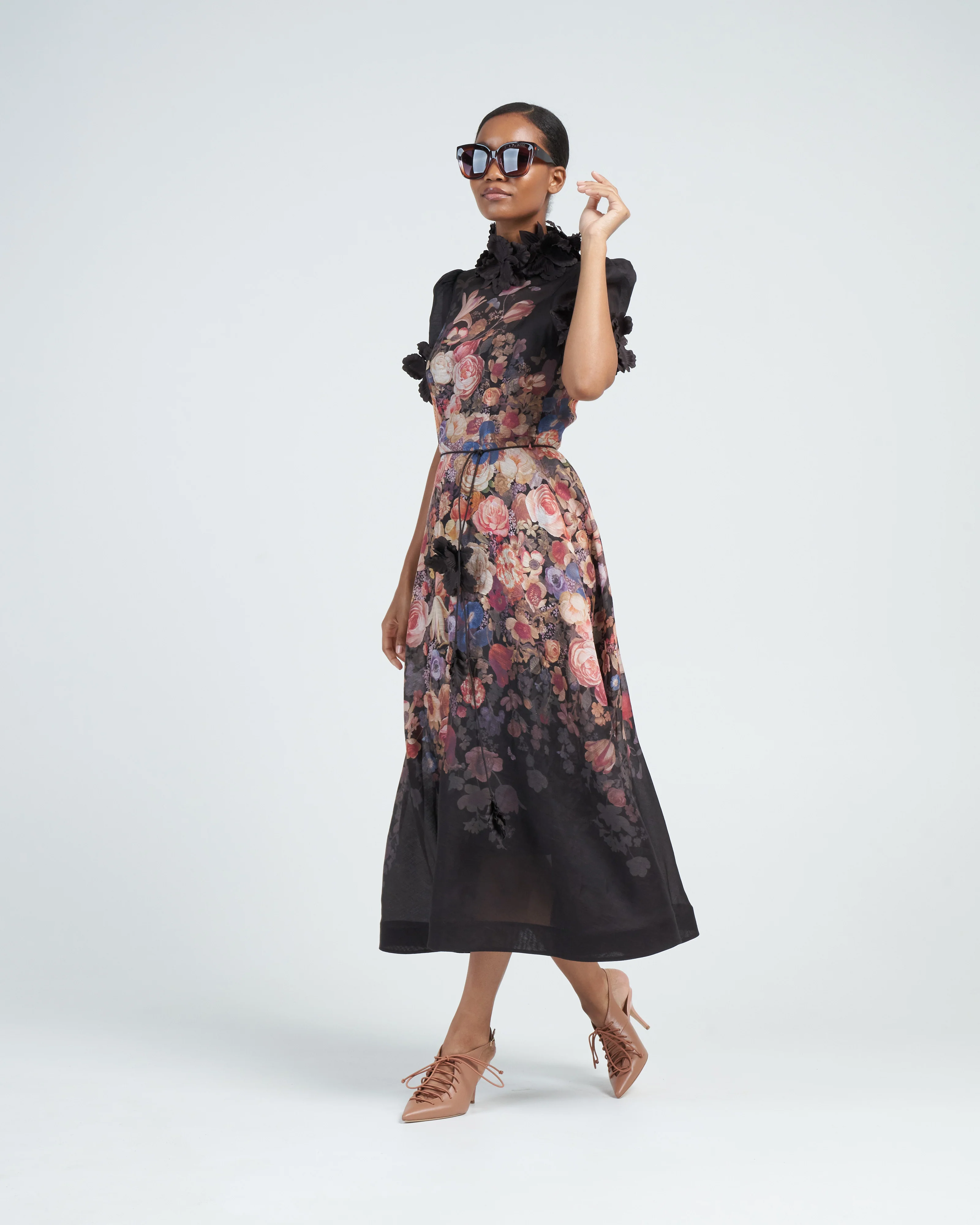 luminosity liftoff flower midi - morisot black print - Image 3