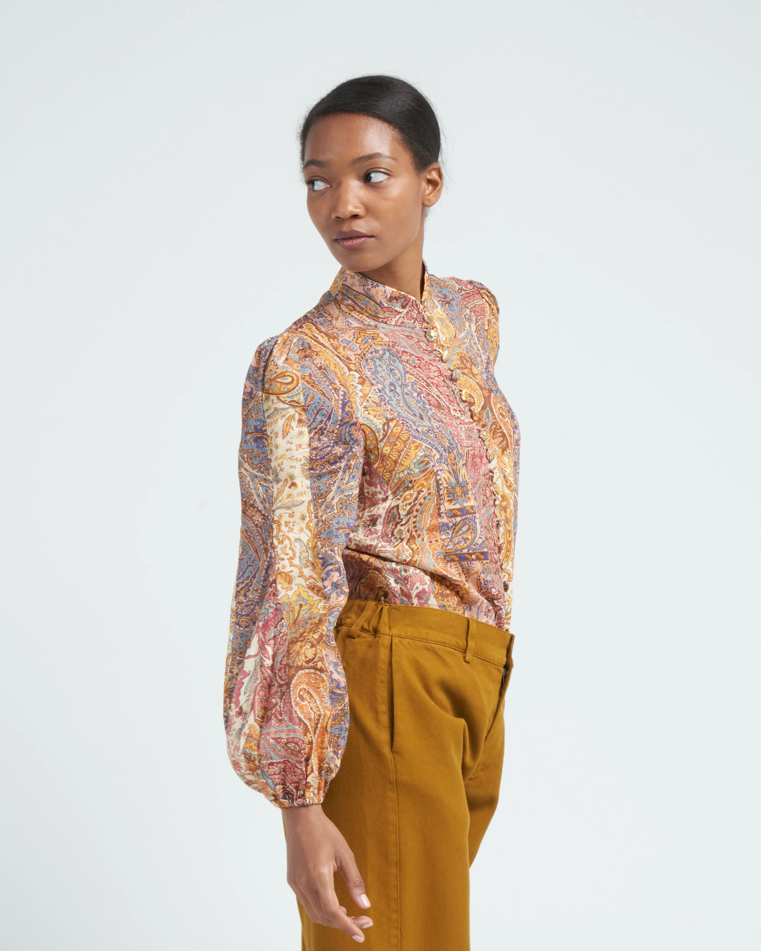 luminosity paisley blouse - multi paisley stripe - Image 3
