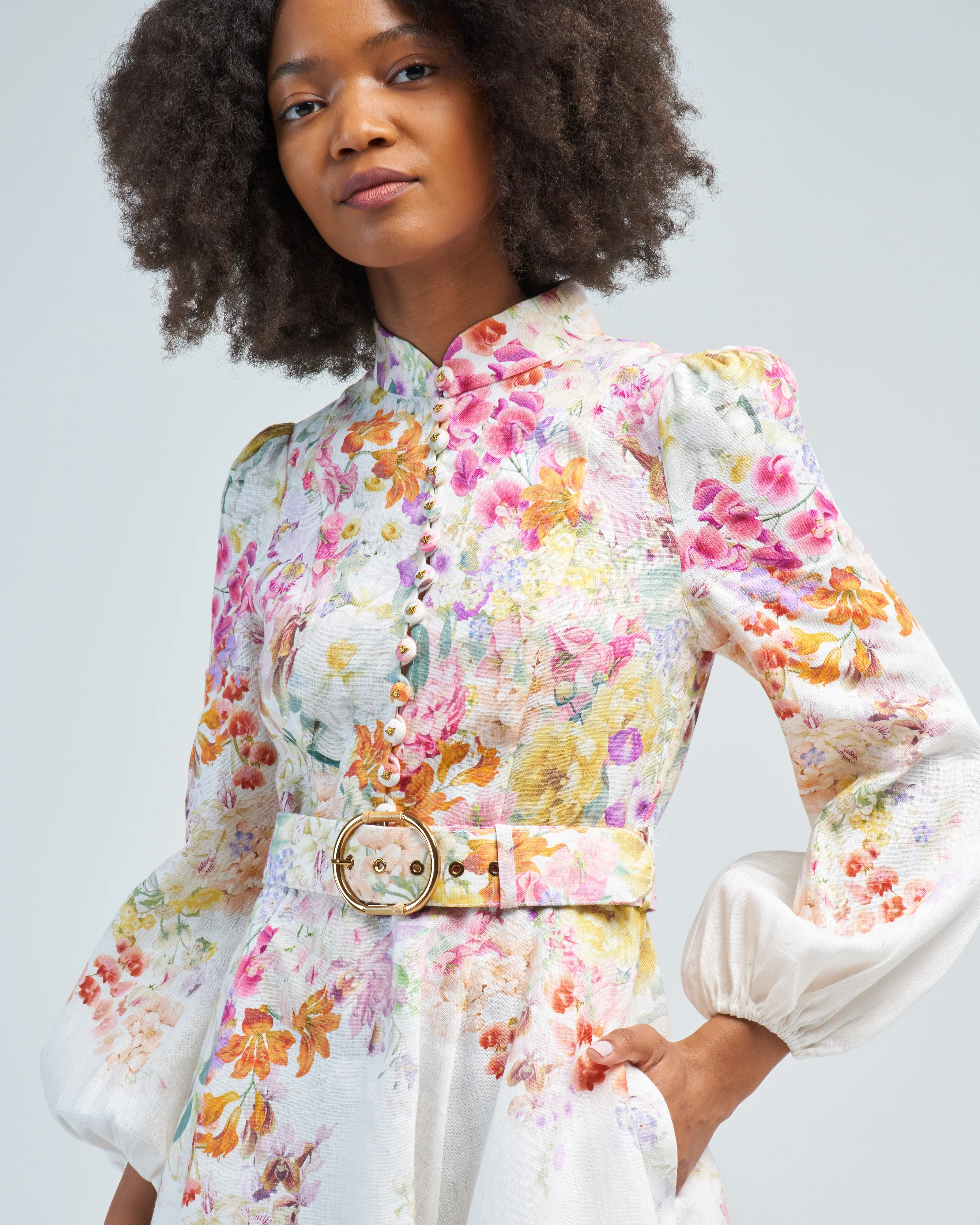 natura buttoned mini dress - Image 5