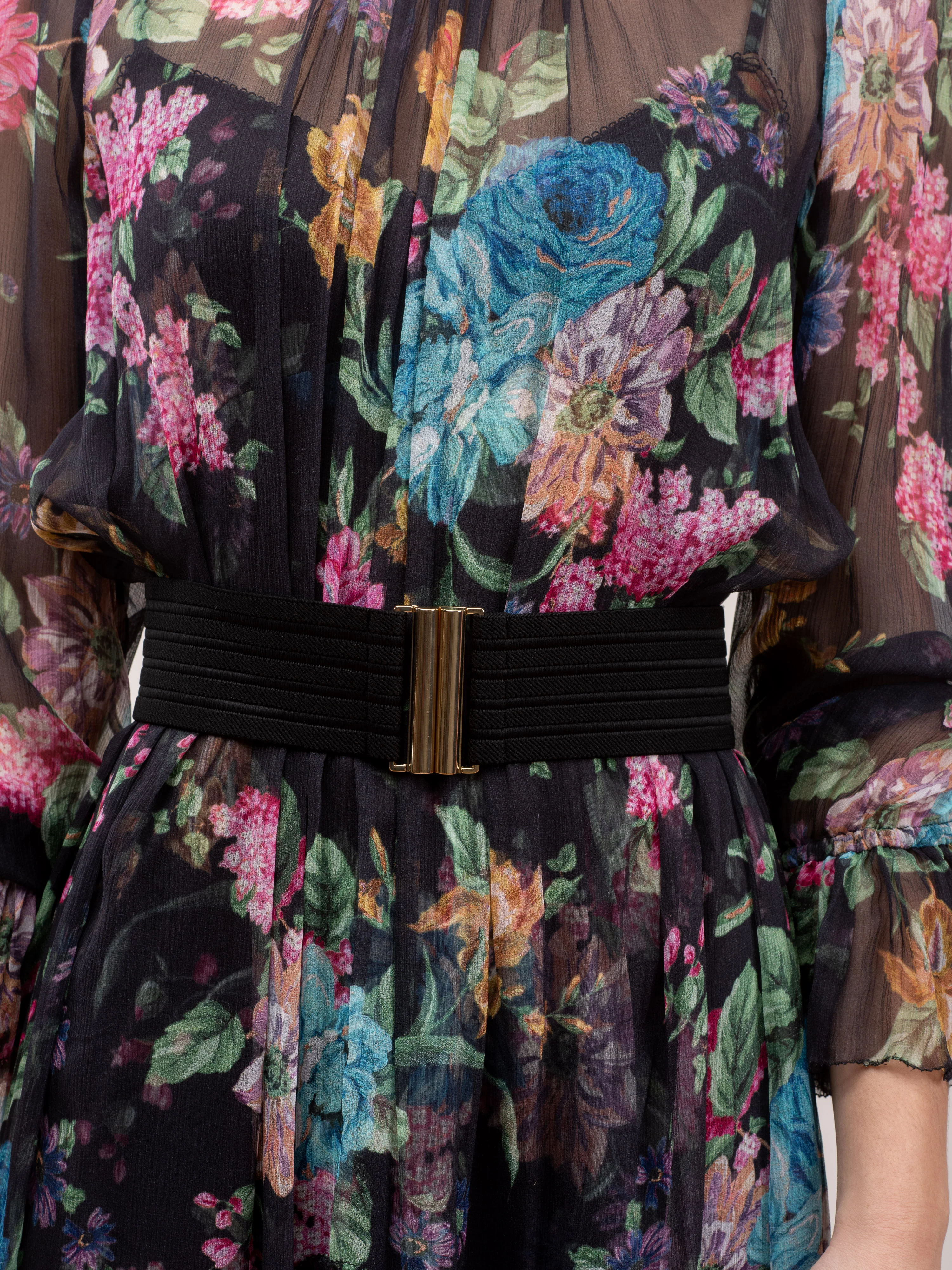 ninety-six chevron frill dress - black blossom - Image 7