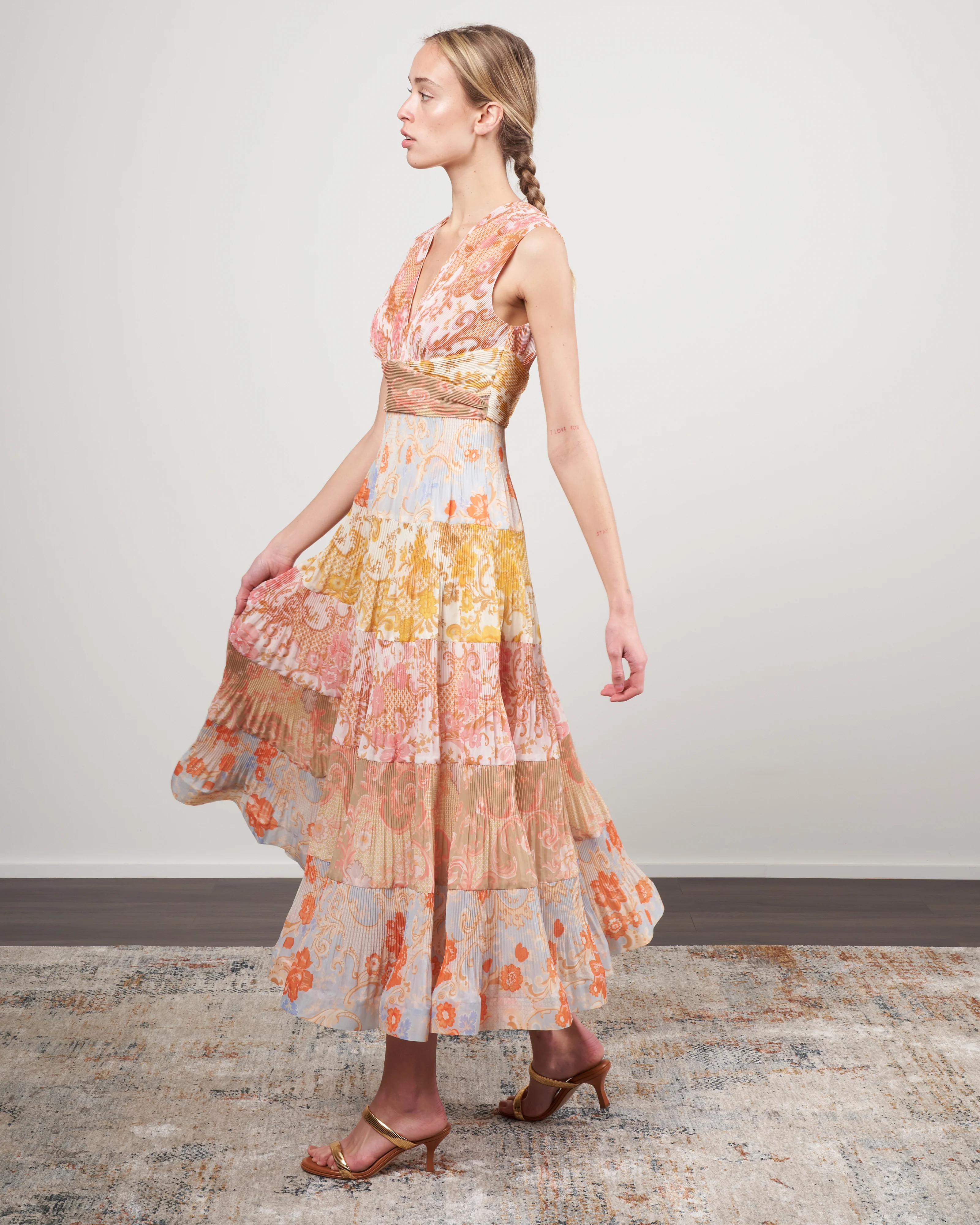 postcard pleated midi dress - Image 2