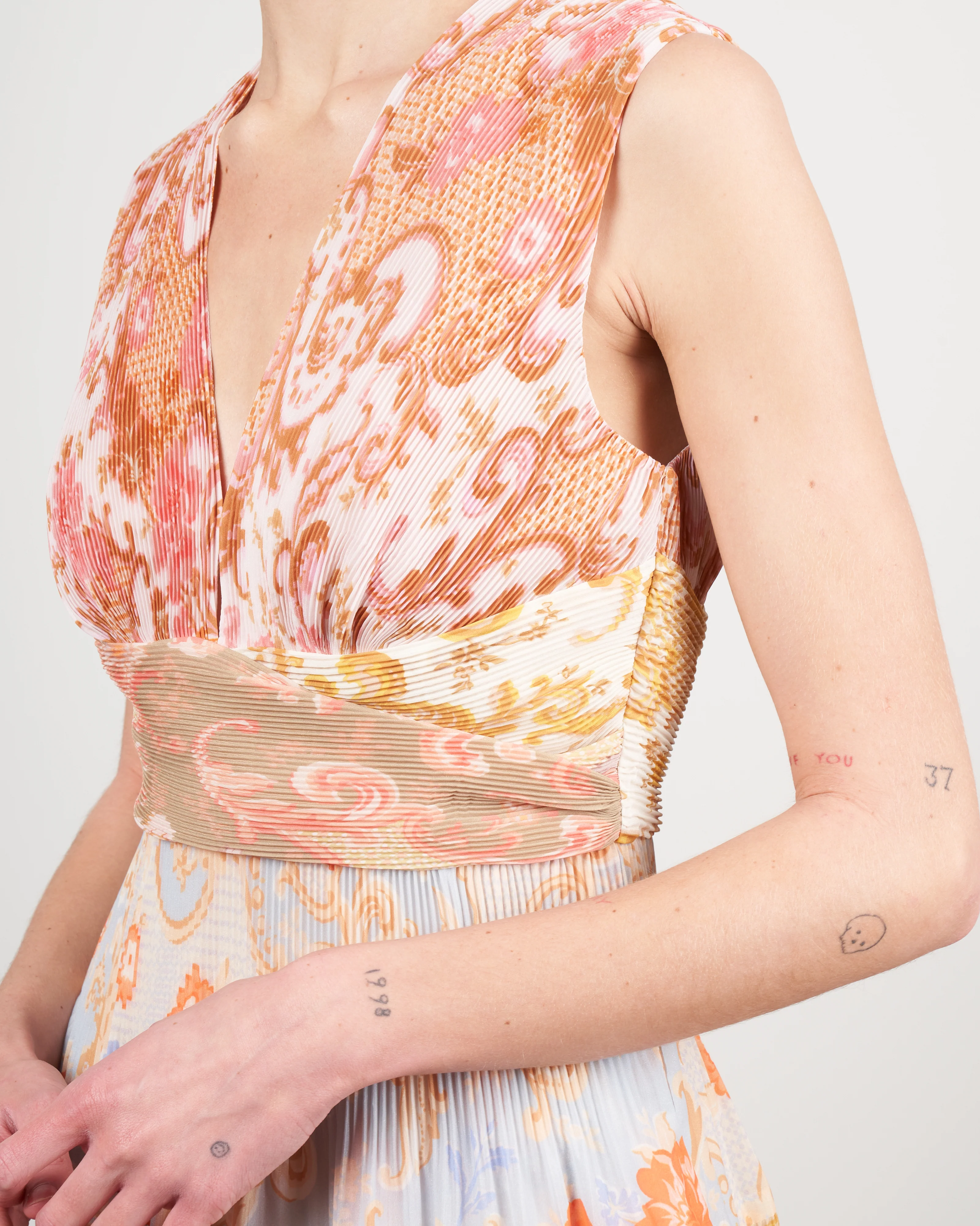 postcard pleated midi dress - Image 4