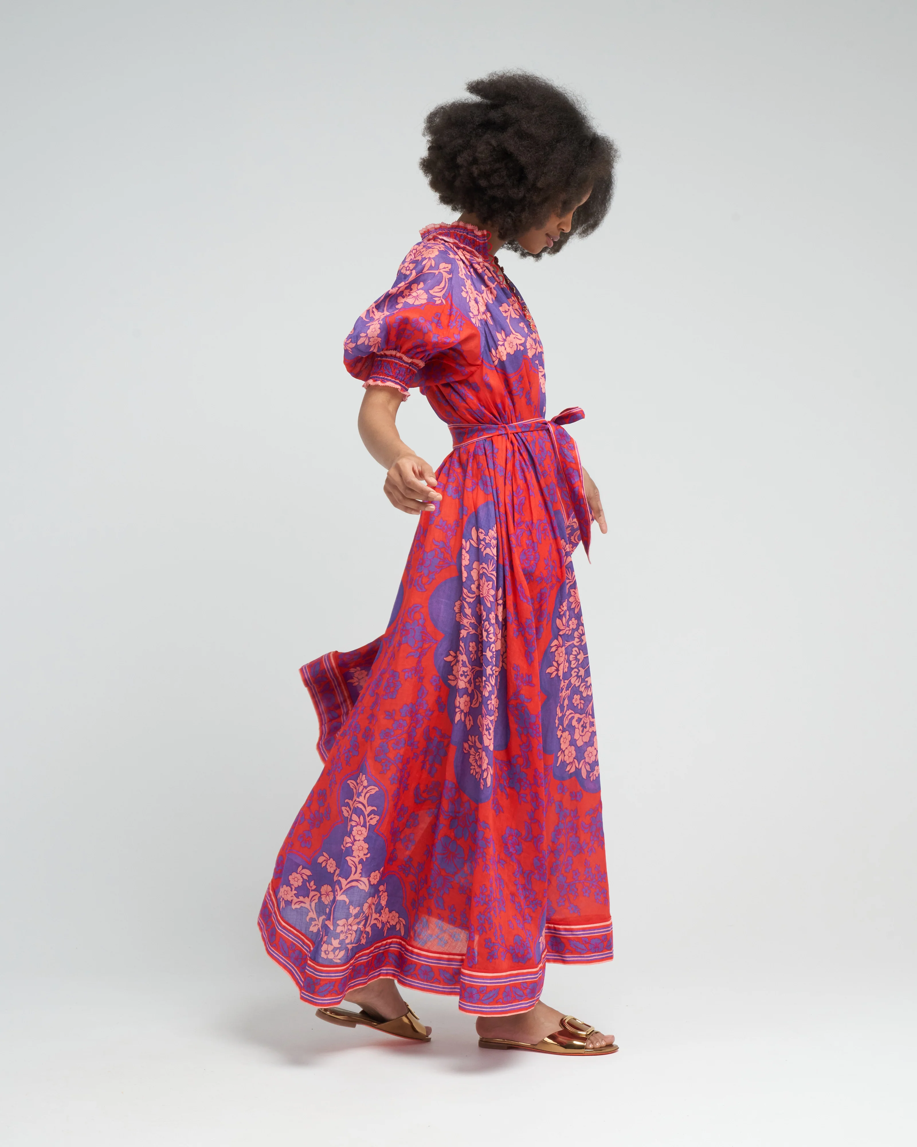 raie swing maxi dress - purple/red floral - Image 4