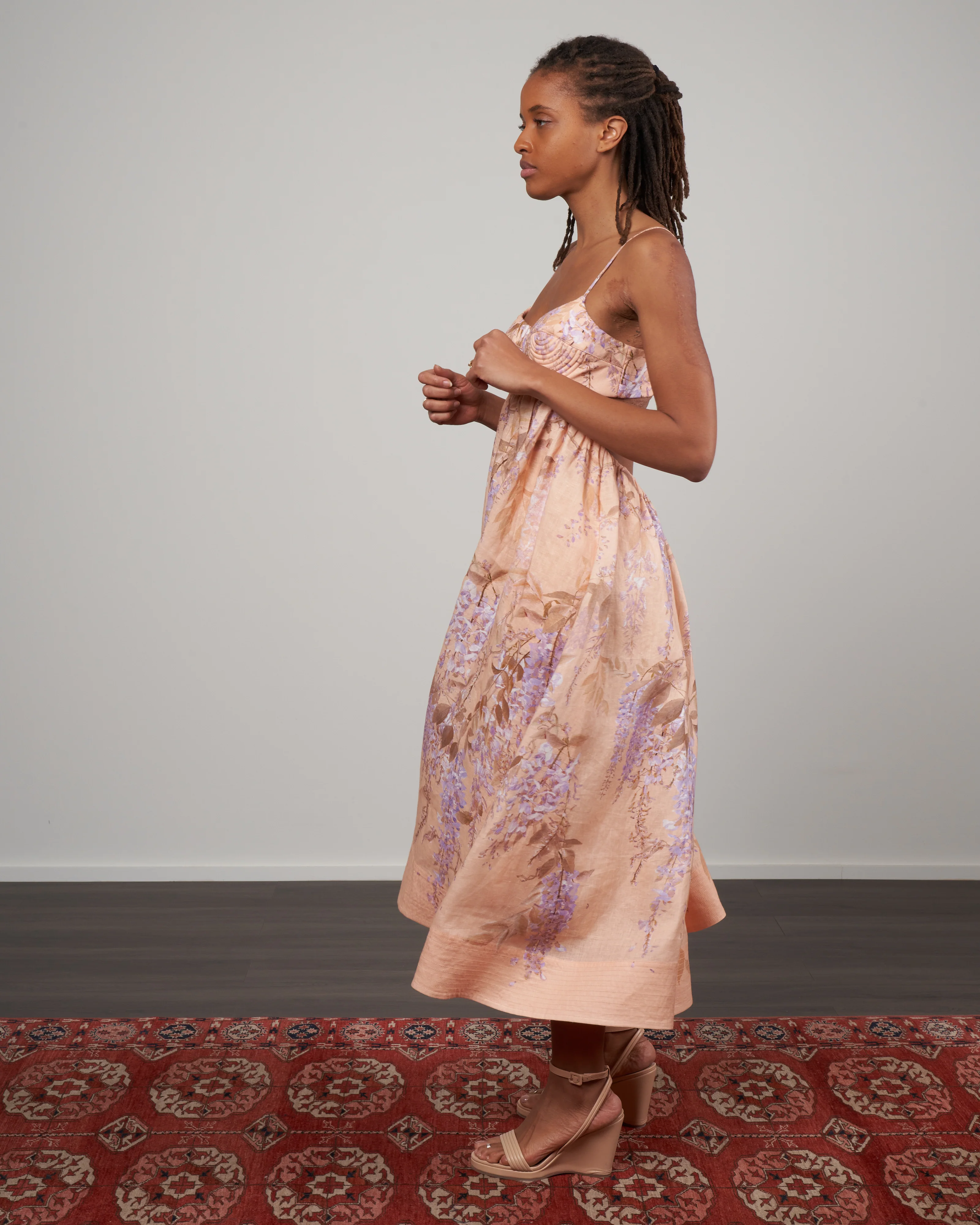 rosa bralette midi dress - lilac wisteria floral - Image 2
