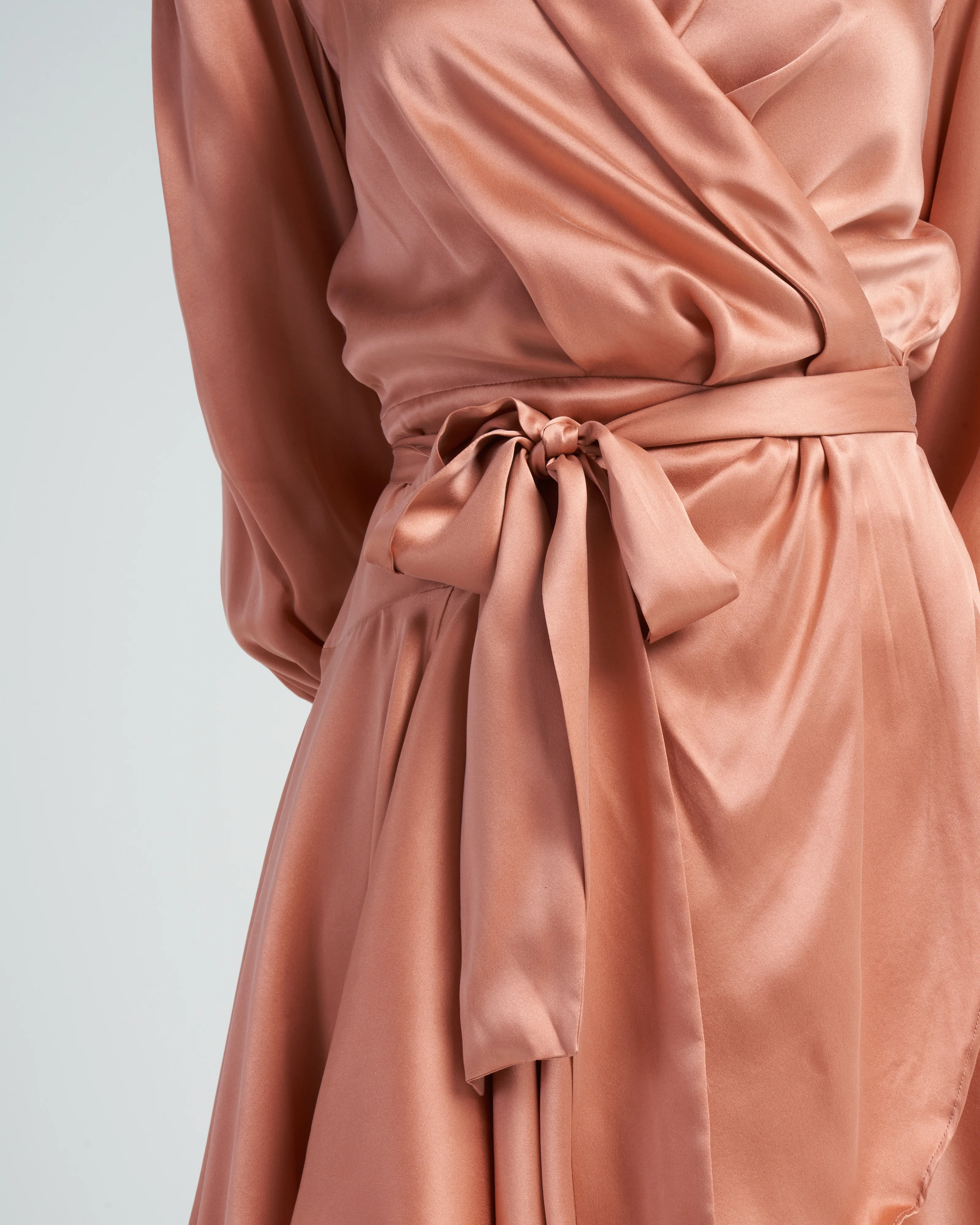 silk wrap mini dress - blush - Image 5