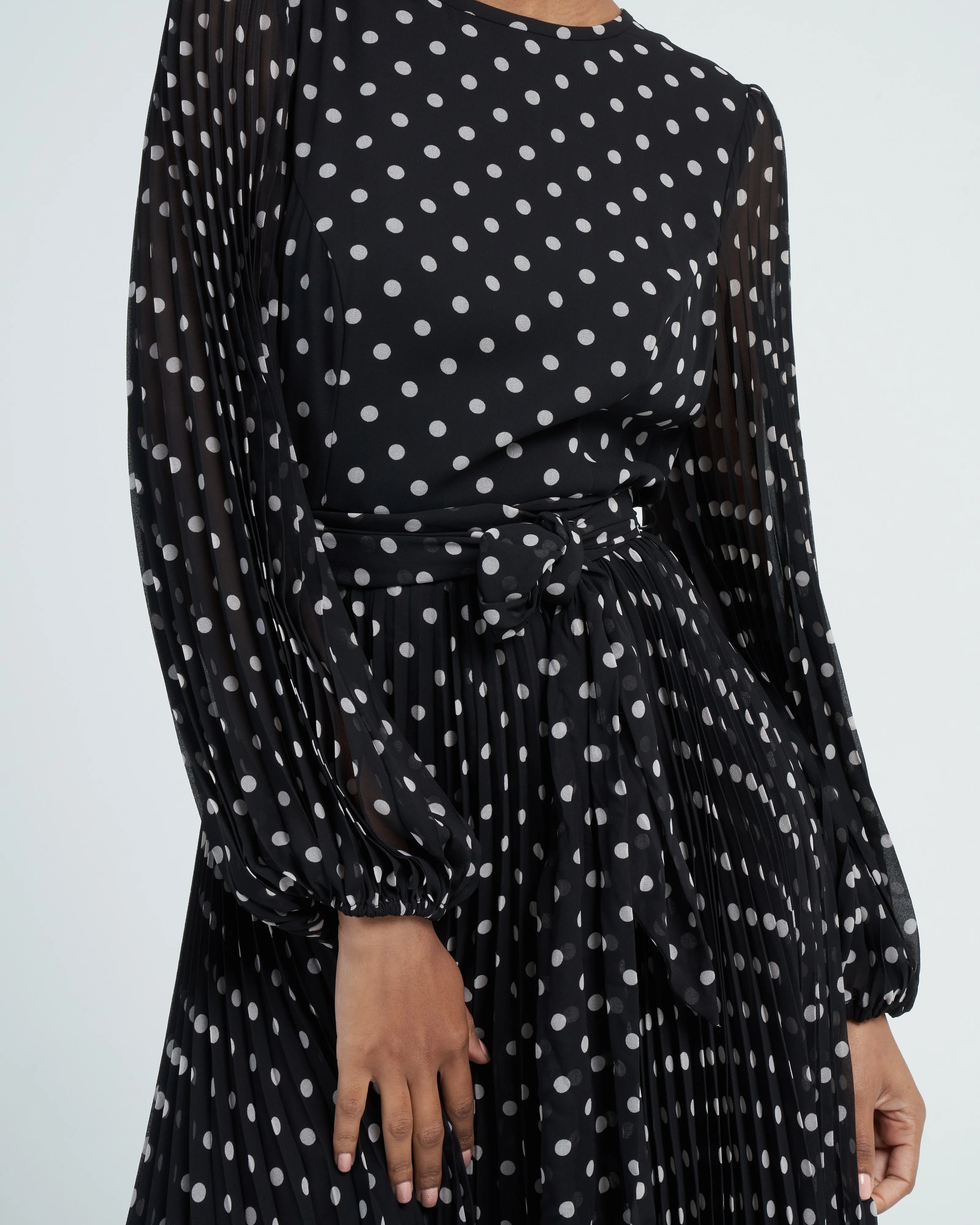 sunray long sleeve midi - black/cream dot - Image 5