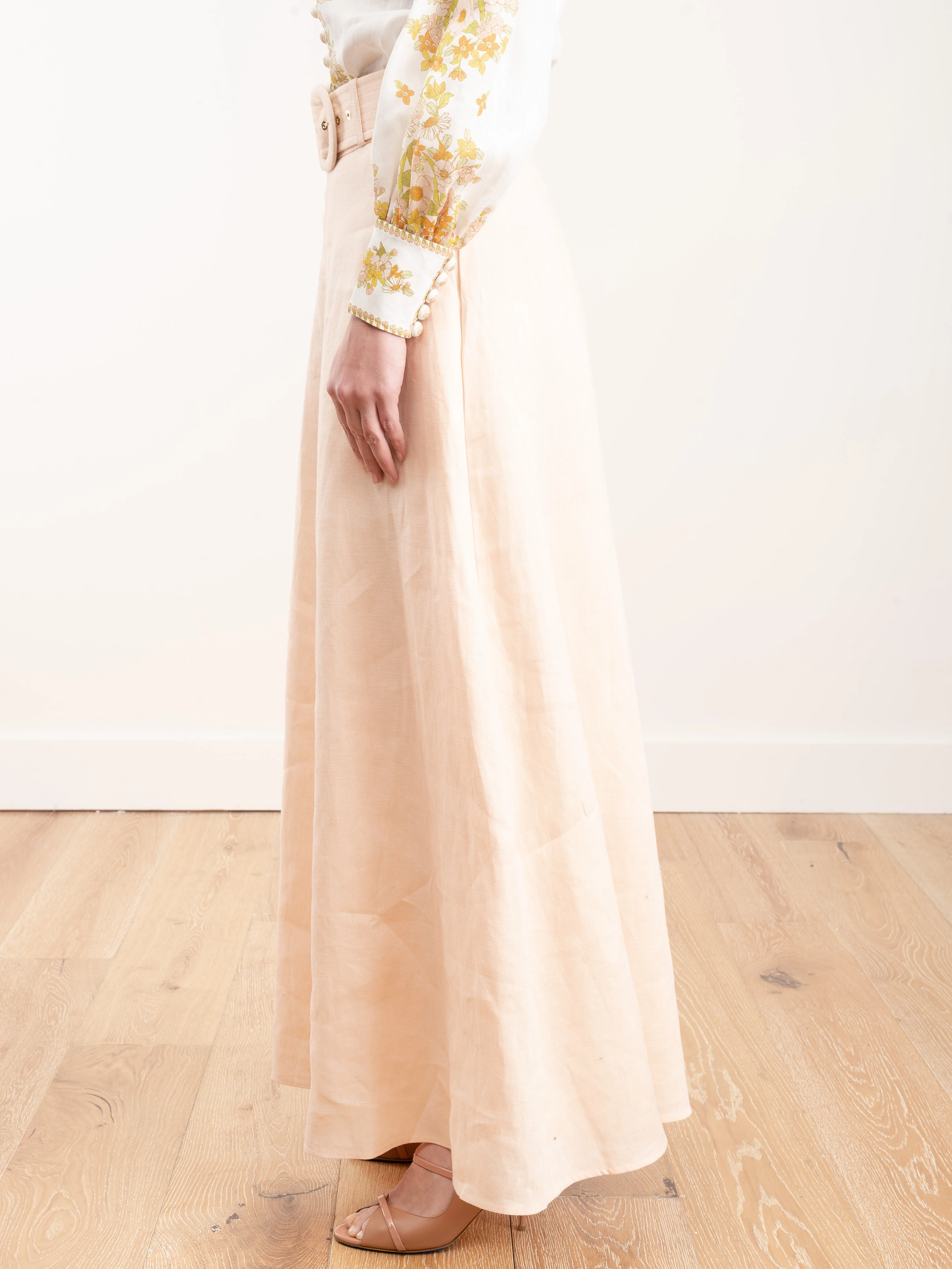 super eight linen skirt - shell - Image 3