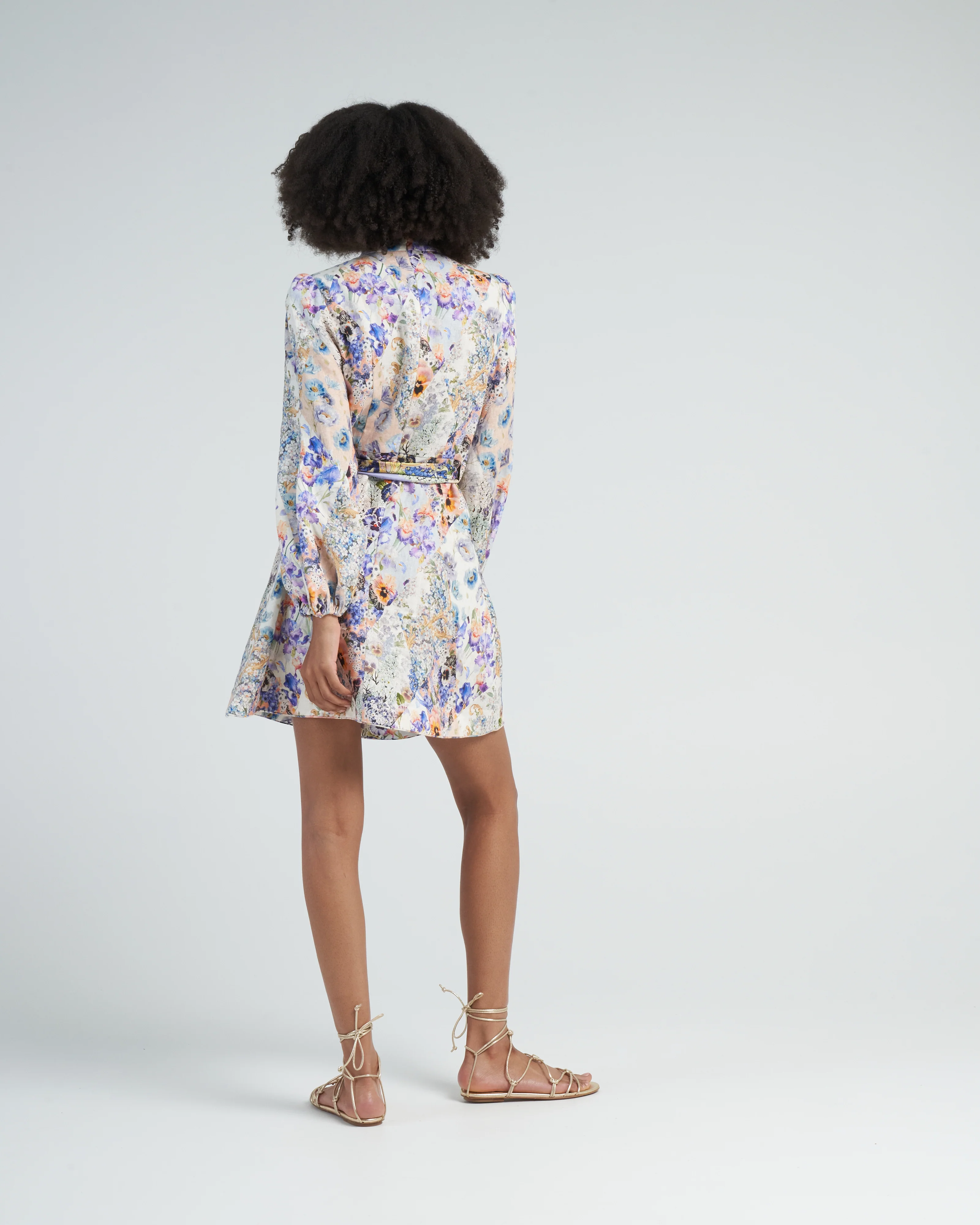 tama belted mini dress - diamond splice floral - Image 4