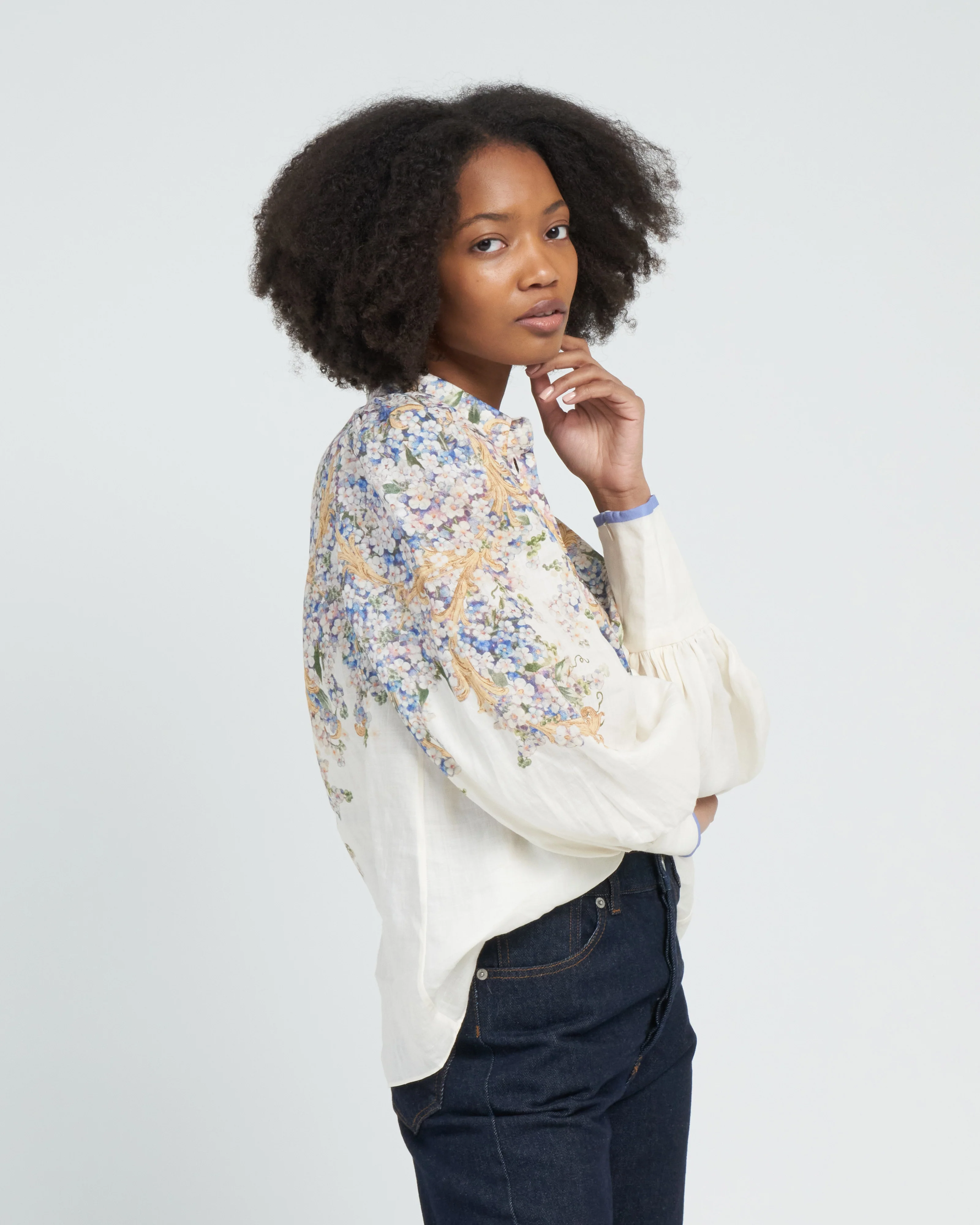 tama buttoned shirt - forget me not - Image 3