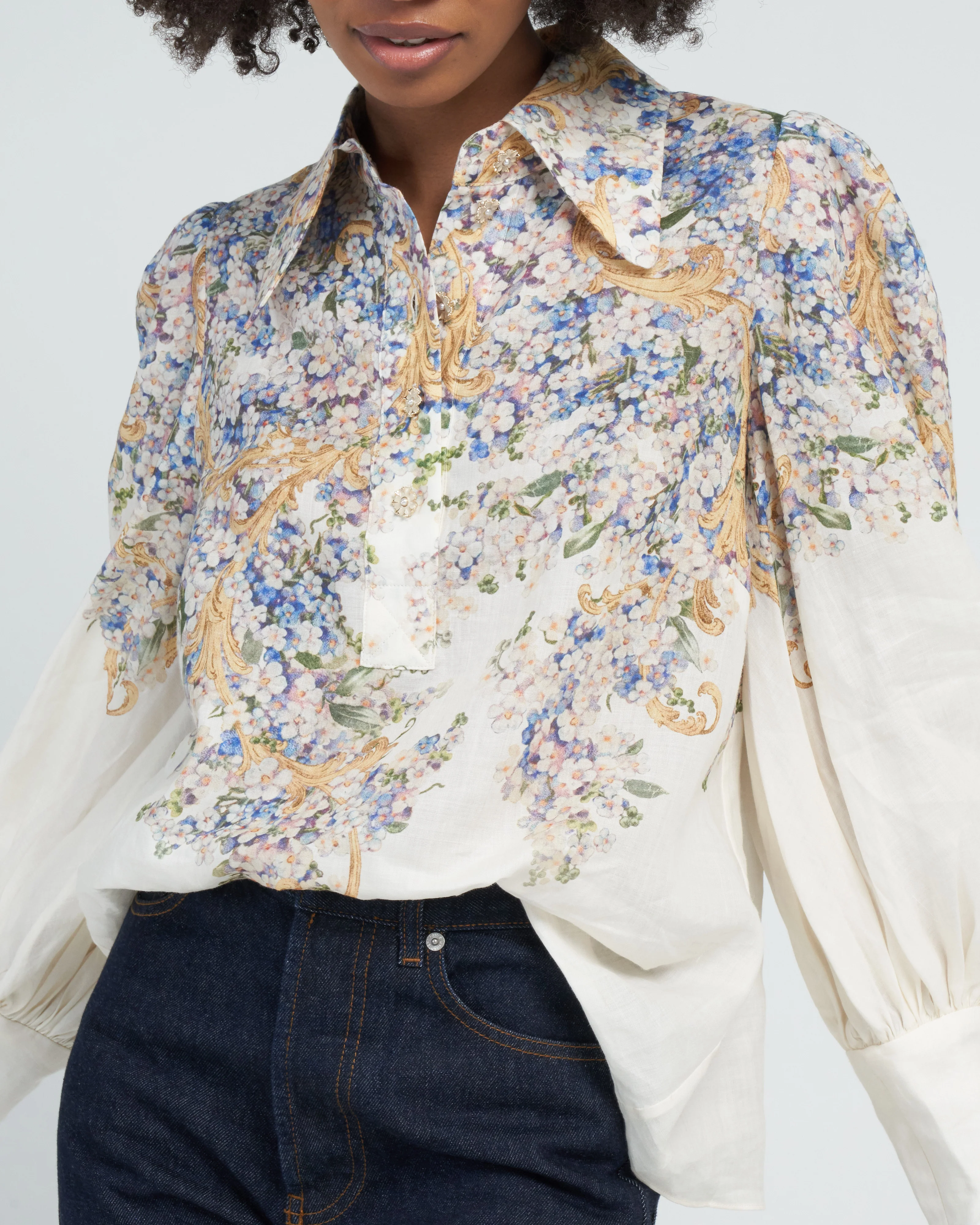 tama buttoned shirt - forget me not - Image 5
