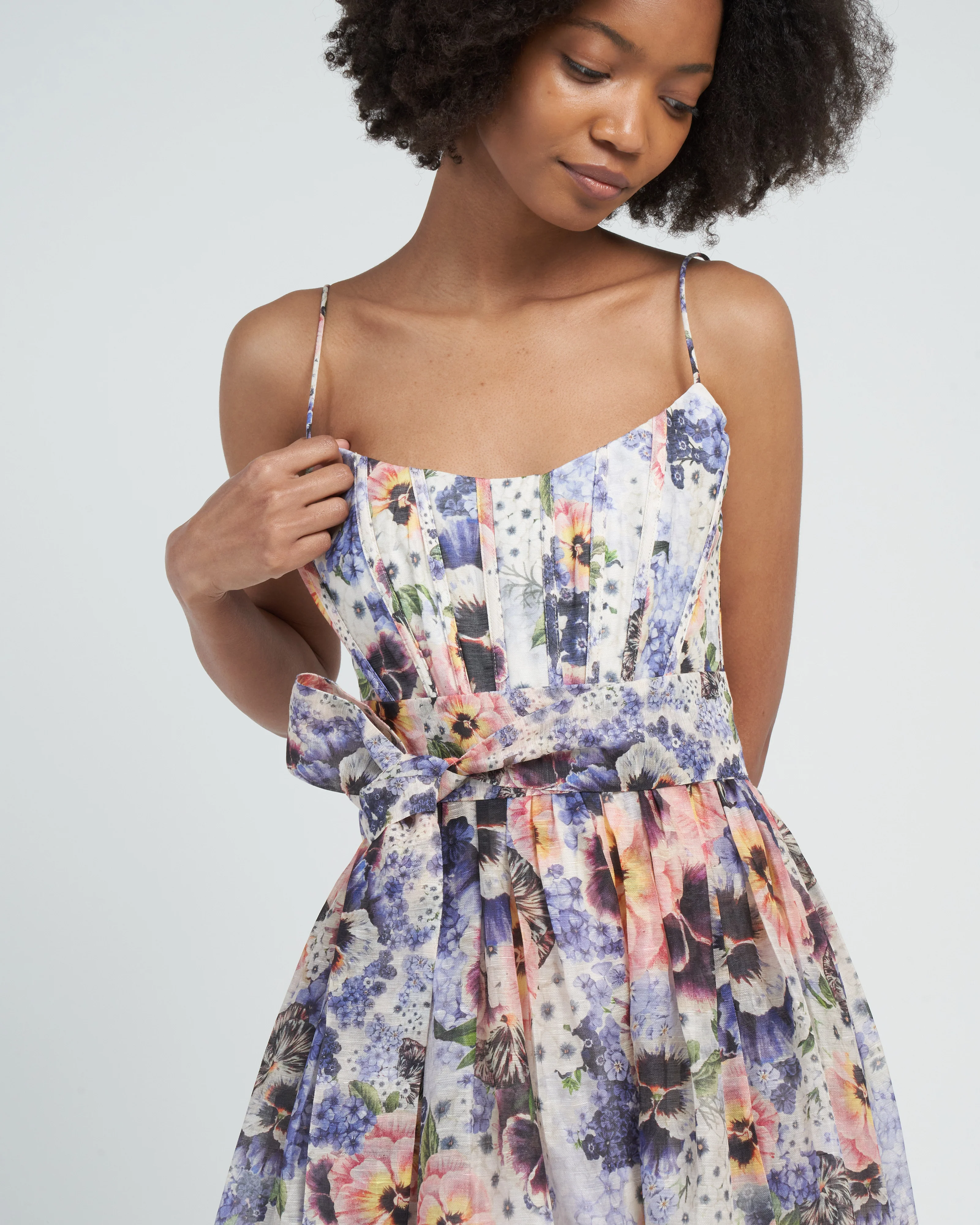 tama corset midi dress - purple pansy print - Image 5