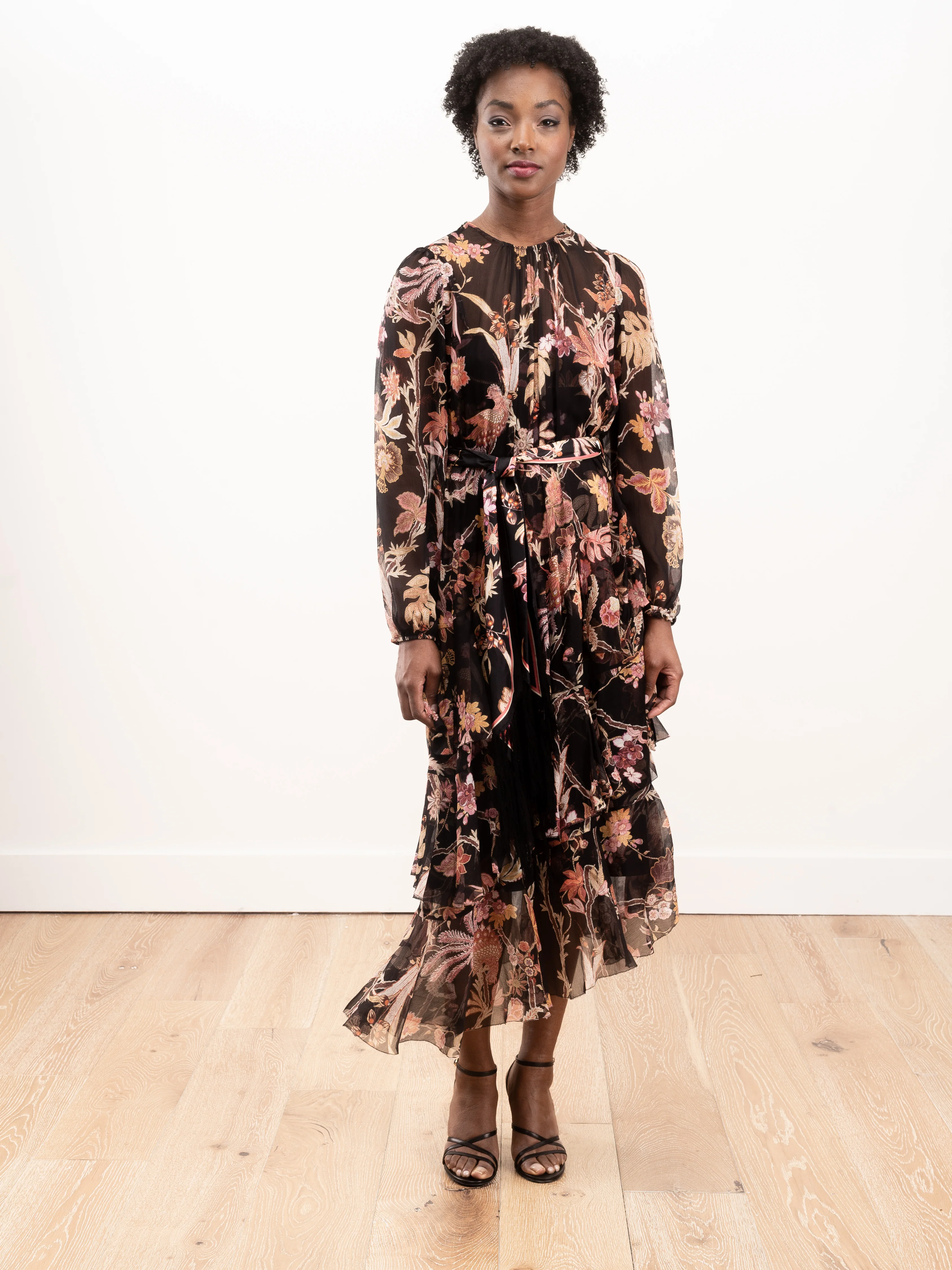 wavelength tiered ruffle midi - black phoenix - Image 2