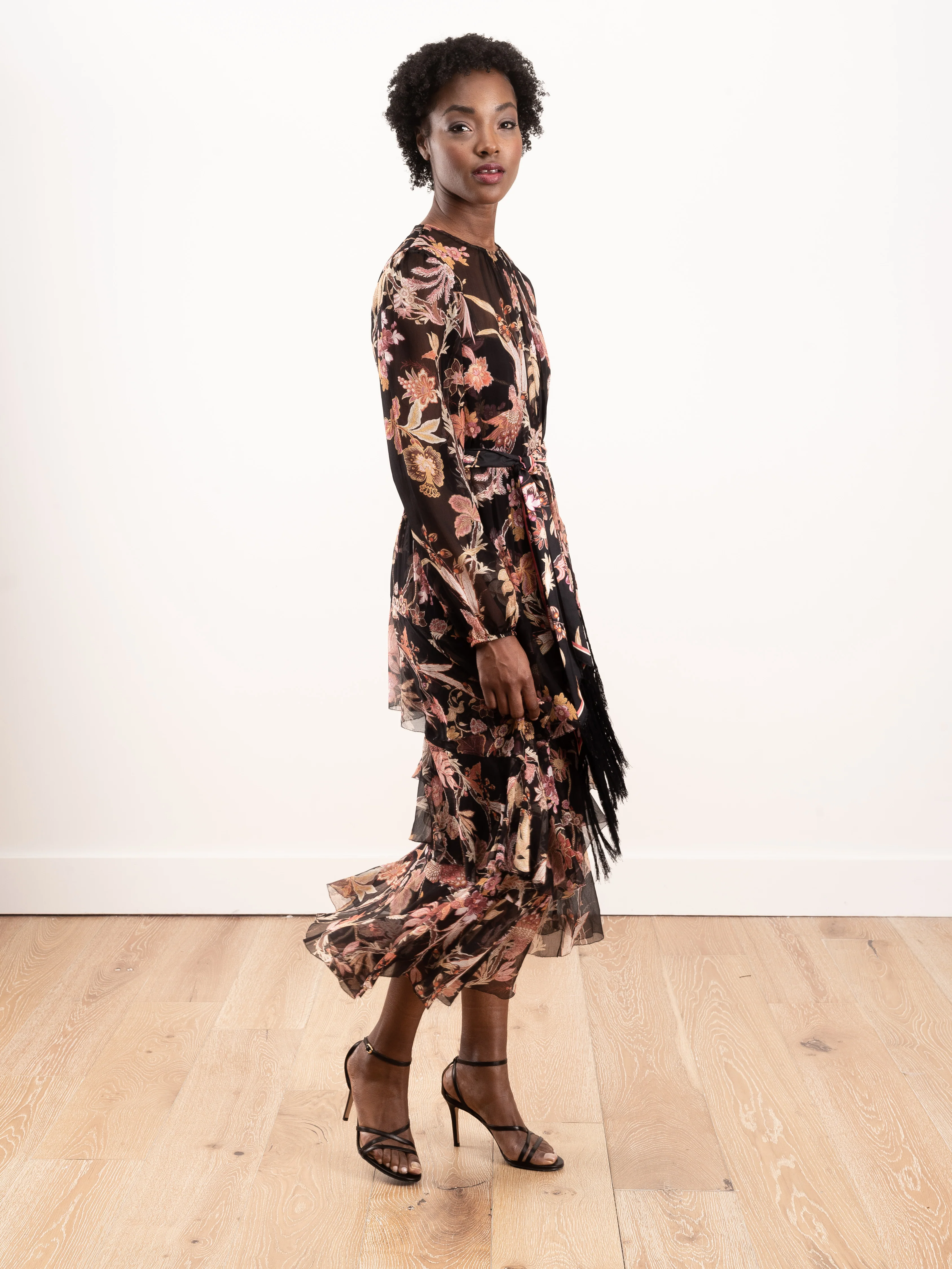 wavelength tiered ruffle midi - black phoenix - Image 3
