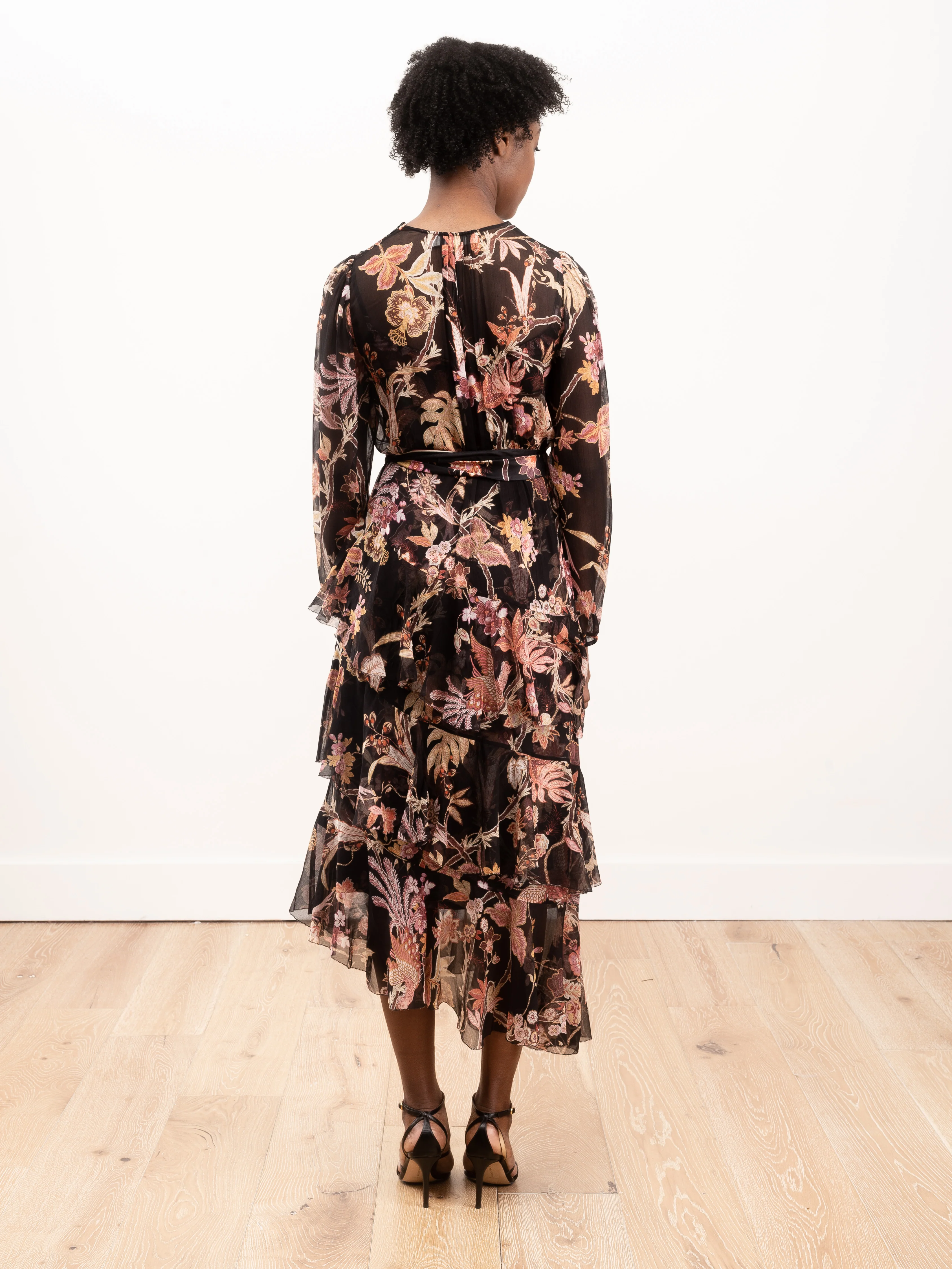 wavelength tiered ruffle midi - black phoenix - Image 4