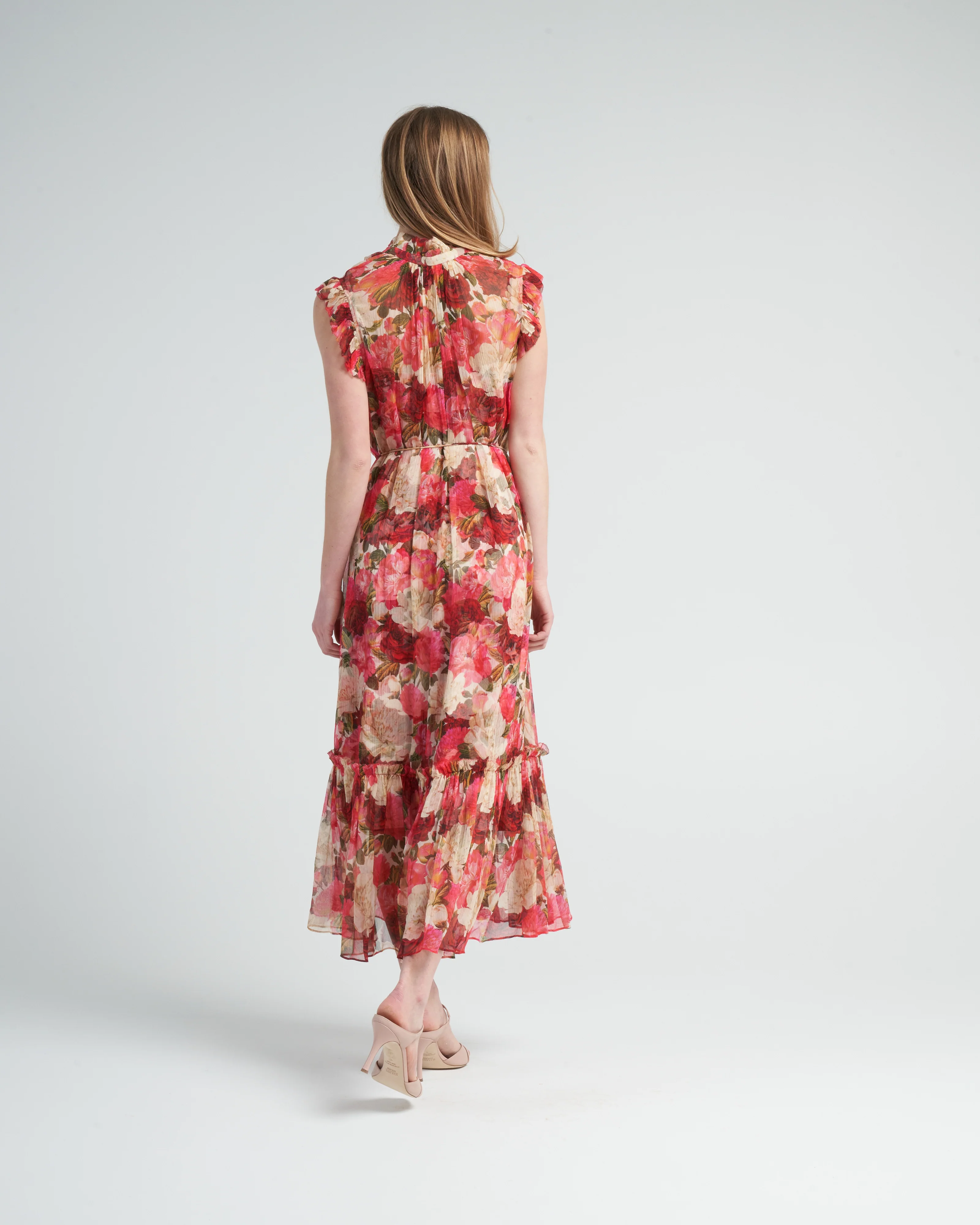 wonderland flutter dress - pink peonies - Image 4