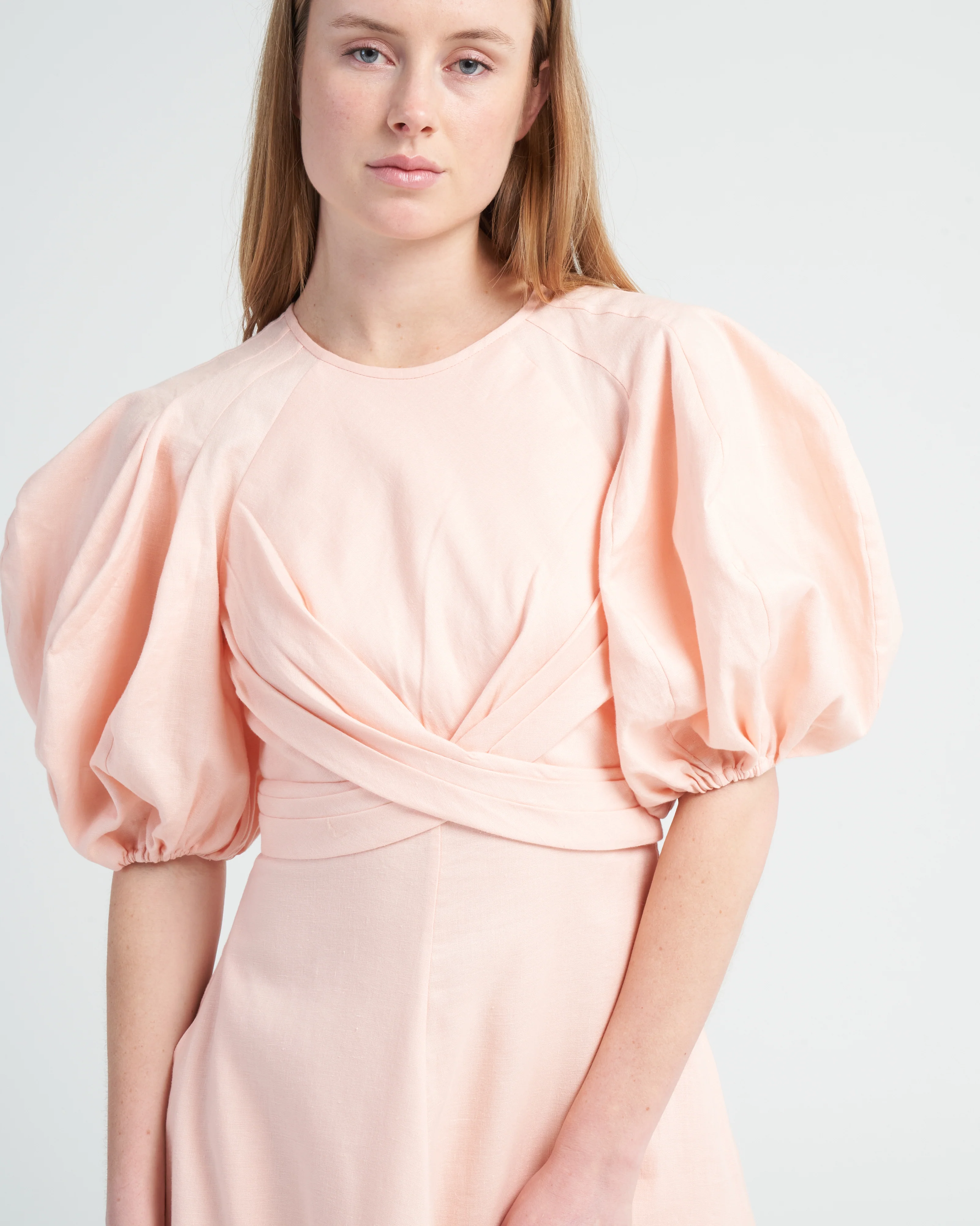 wrap midi dress - soft pink - Image 5
